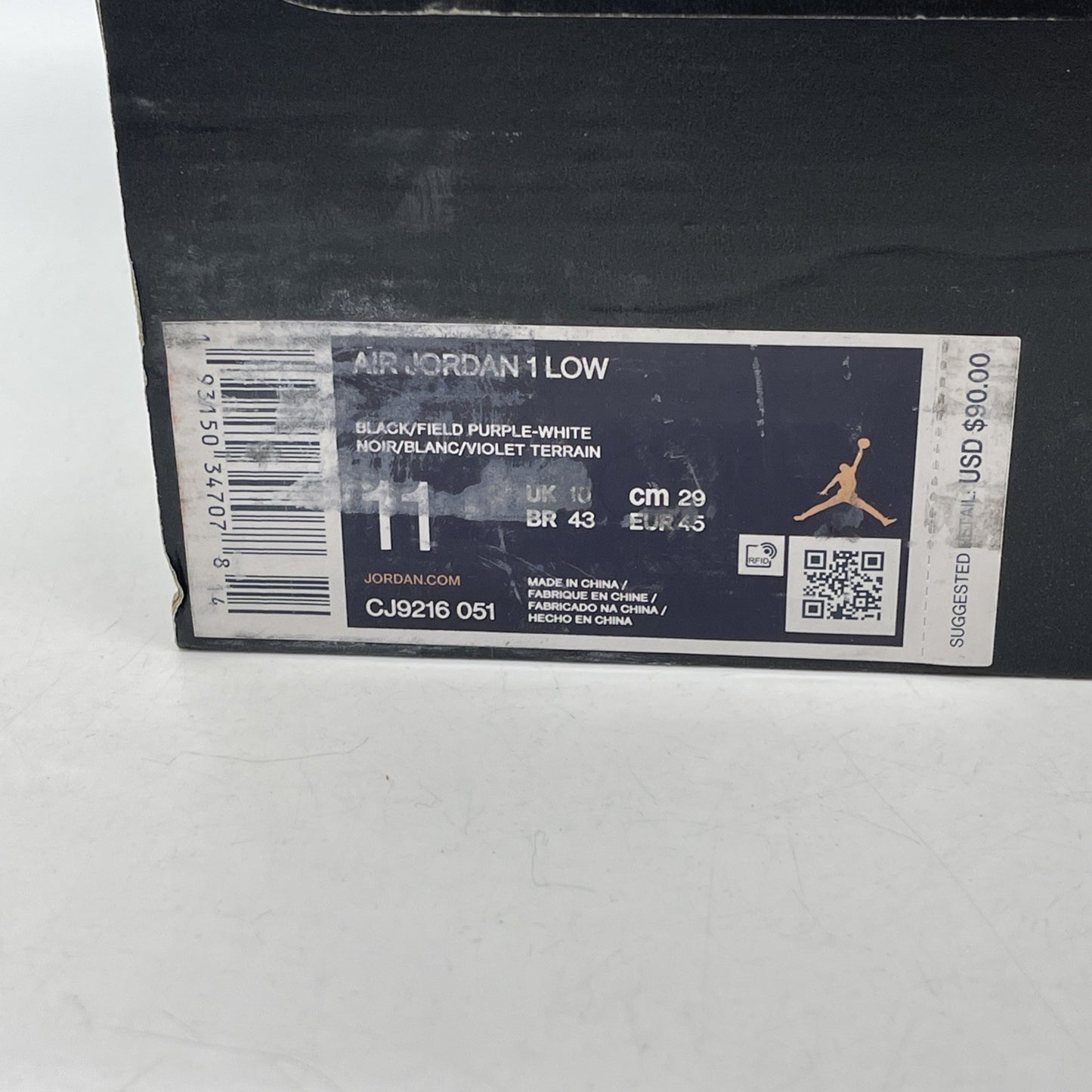 Size 11 - Air Jordan 1 Low Rivals Black White Suede Leather (CJ9216-051)