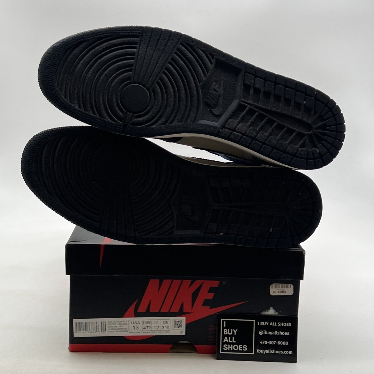 Size 13 - Air Jordan 1 Retro OG High Obsidian UNC 2019 (555088-140)