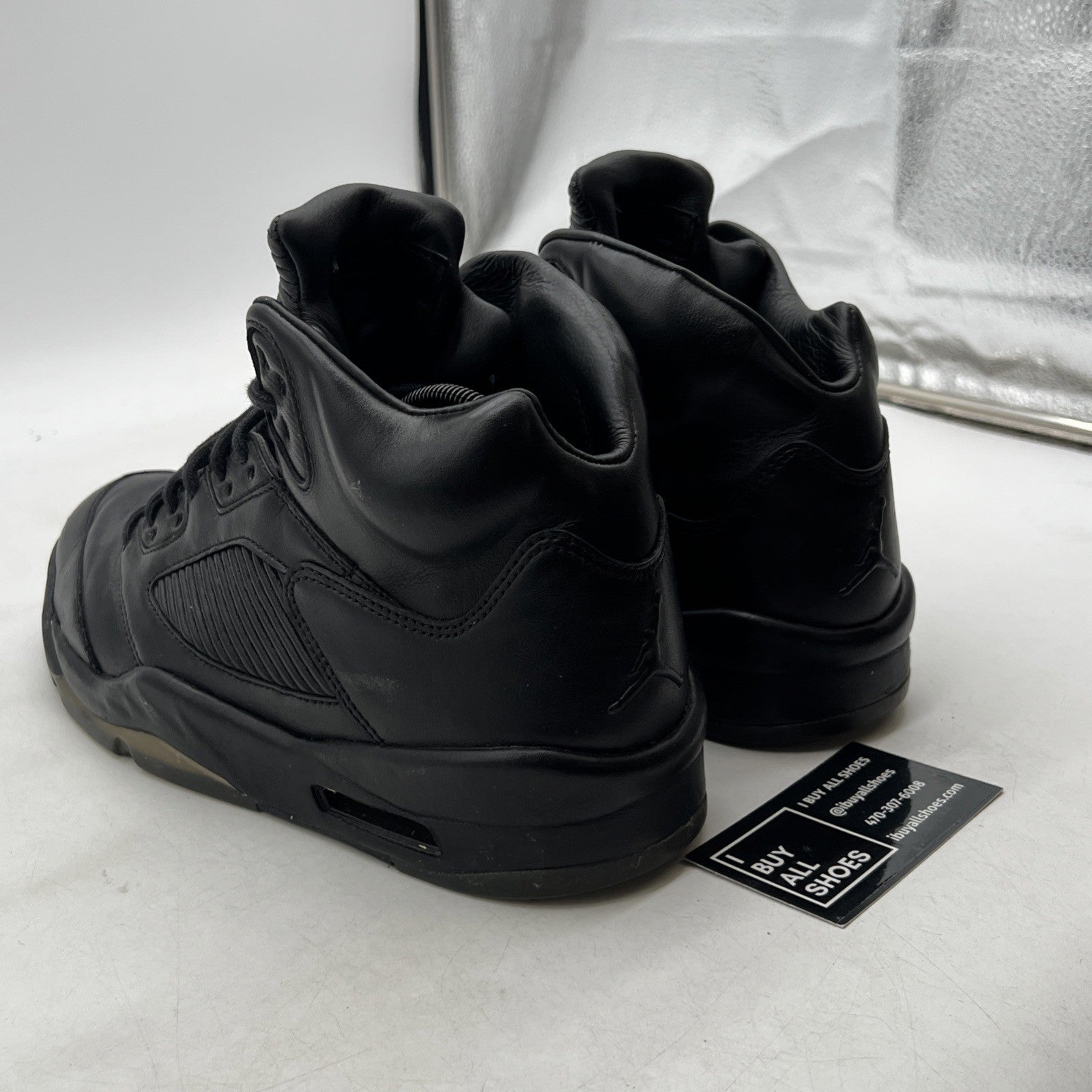 Size 9.5 - Air Jordan 5 Retro Premium Triple Black (881432-010)