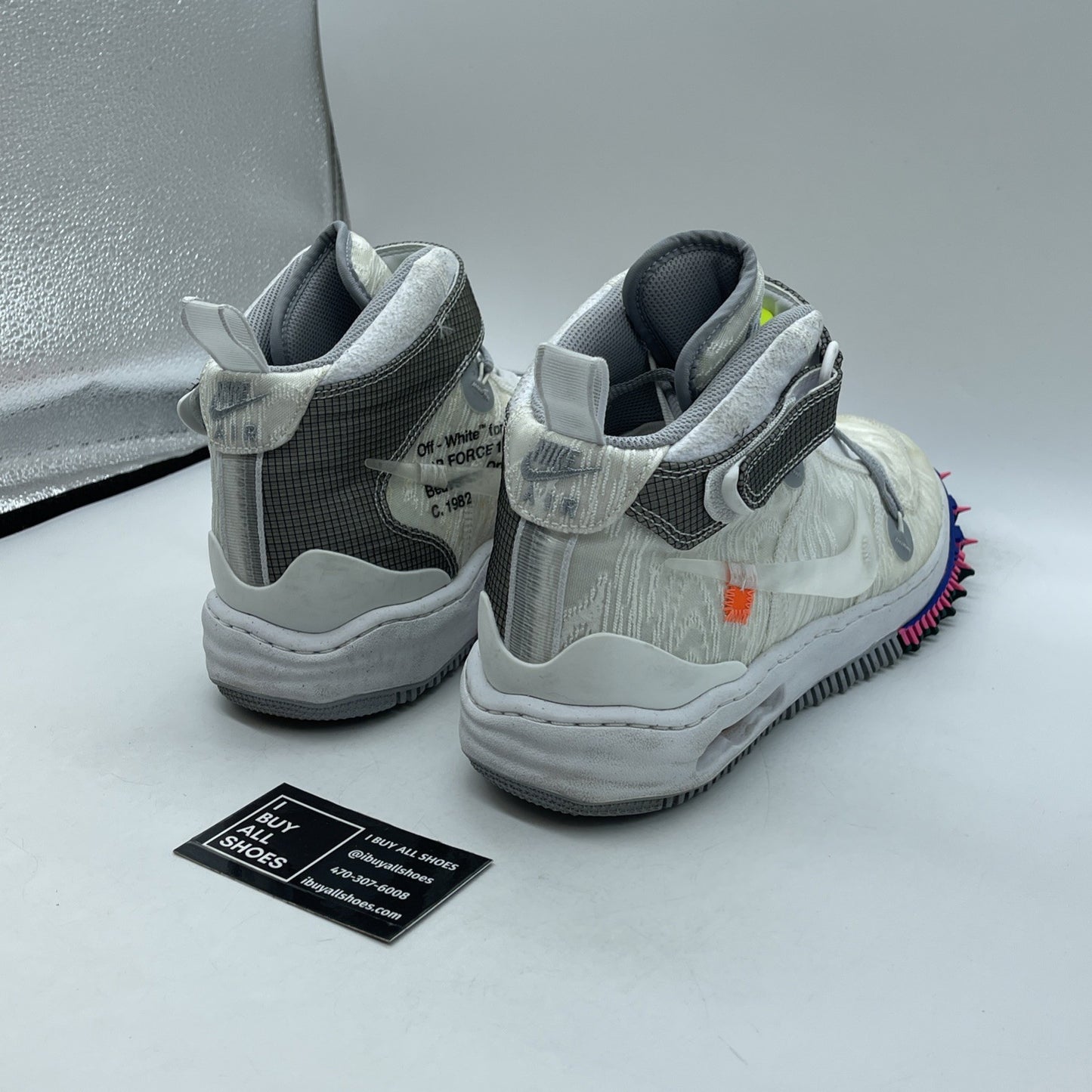 Size 11.5 - Nike Air Force 1 x Off-White White Grey Blue Suede (DO6290-100)