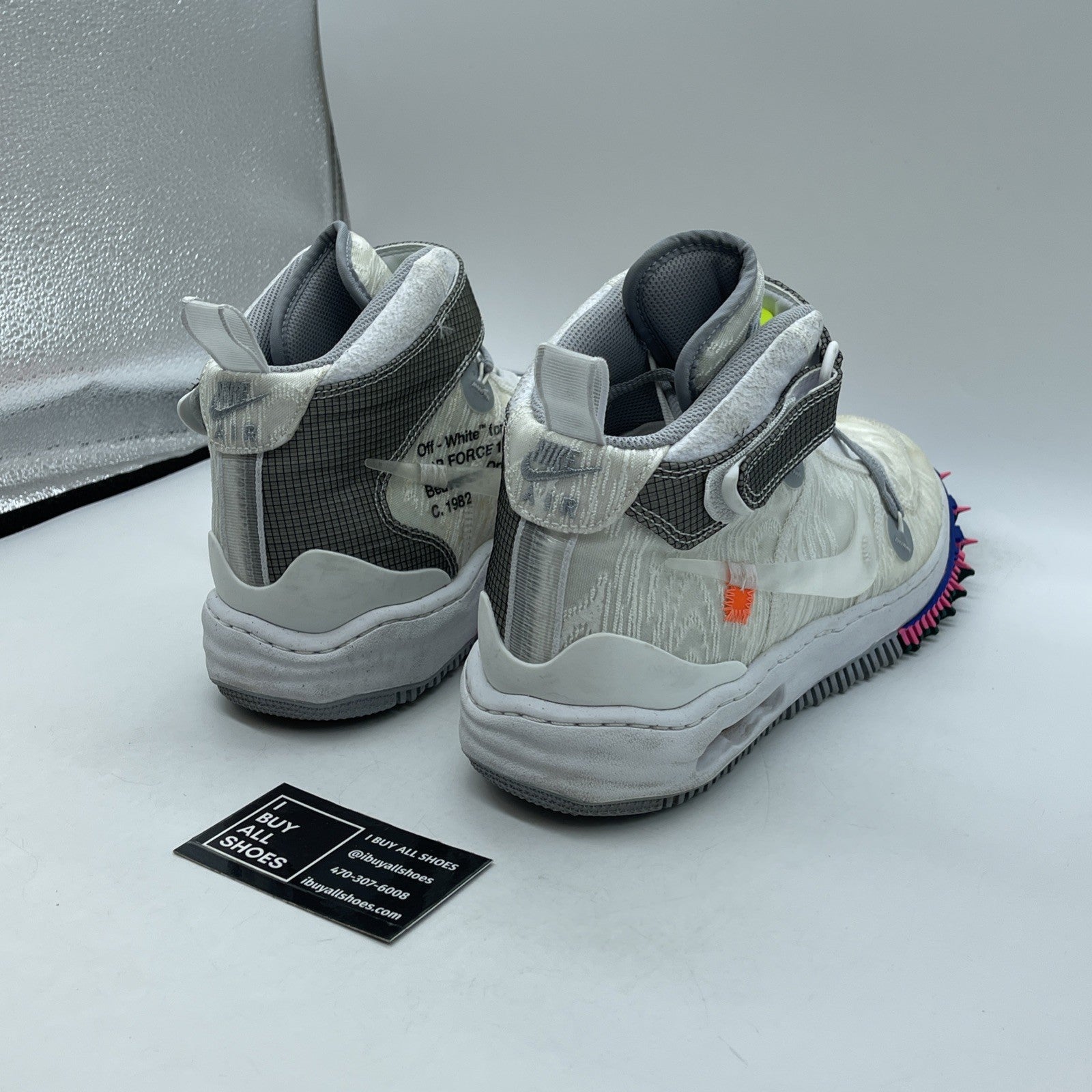 Size 11.5 - Nike Air Force 1 x Off-White White Grey Blue Suede (DO6290-100)