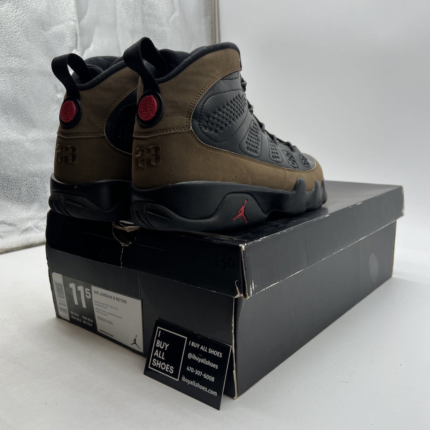 Size 11.5 - Air Jordan 9 Retro 2012 Olive (302370-020)