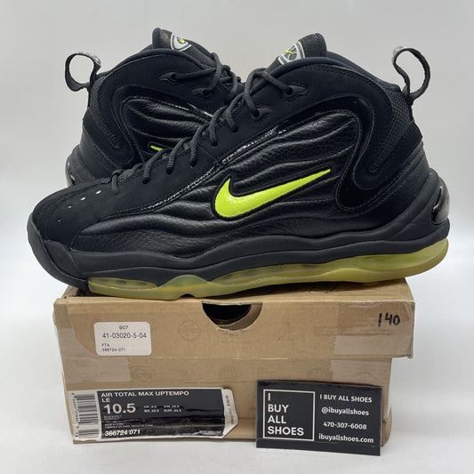 Size 10.5 - Nike Air Total Max Uptempo LE Black Volt Suede (366724-071)
