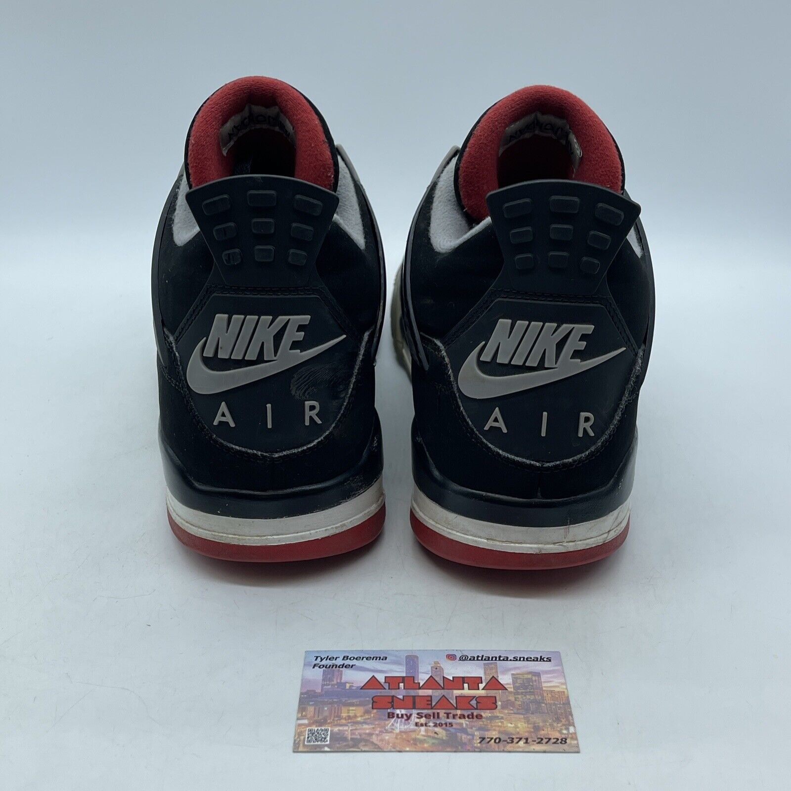 Size 12 - Jordan 4 Retro OG Mid Bred 2019 Black Grey Red Suede (308497-060)