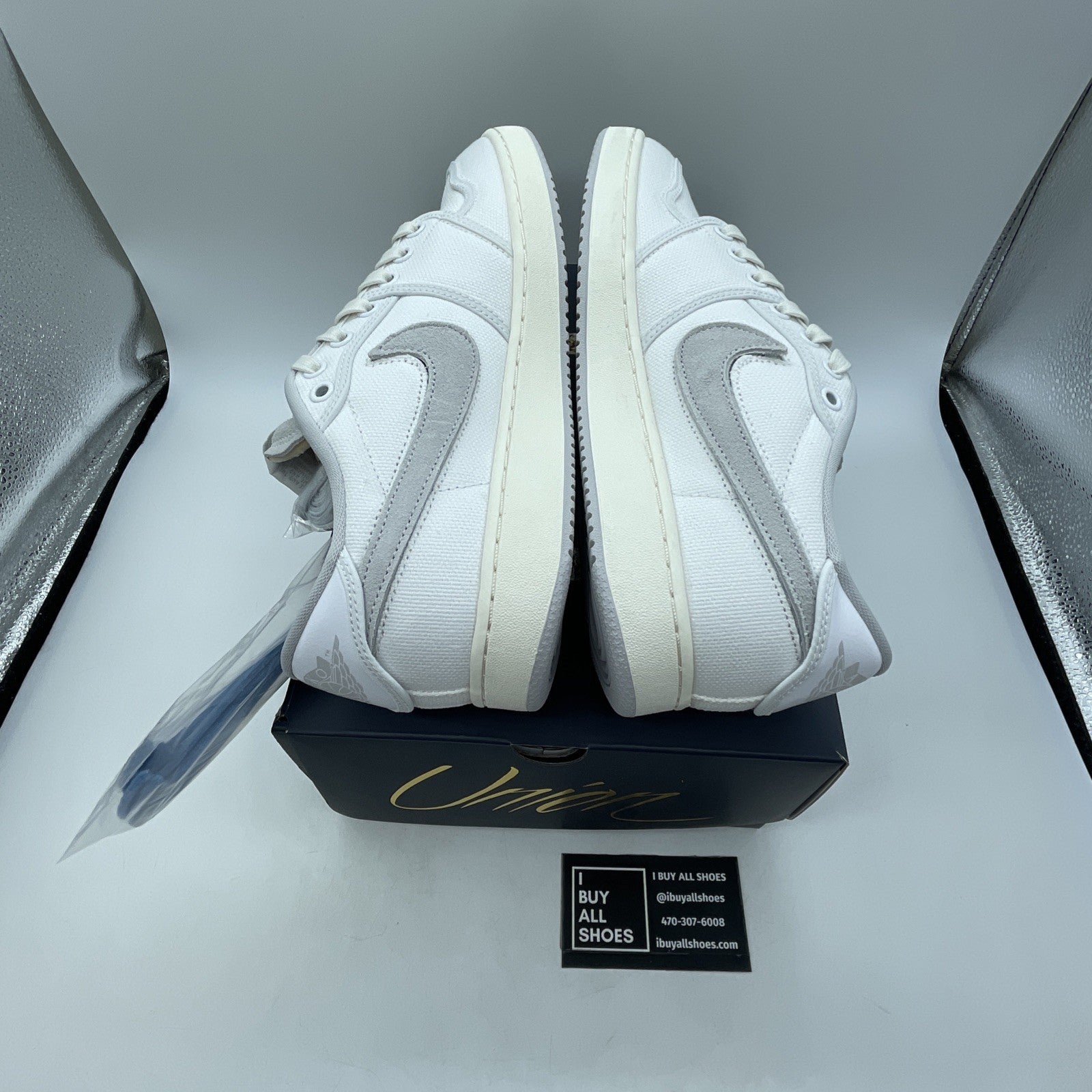 Size 10 - Air Jordan 1 KO x Union LA Low White Neutral Grey (DO8912-101)