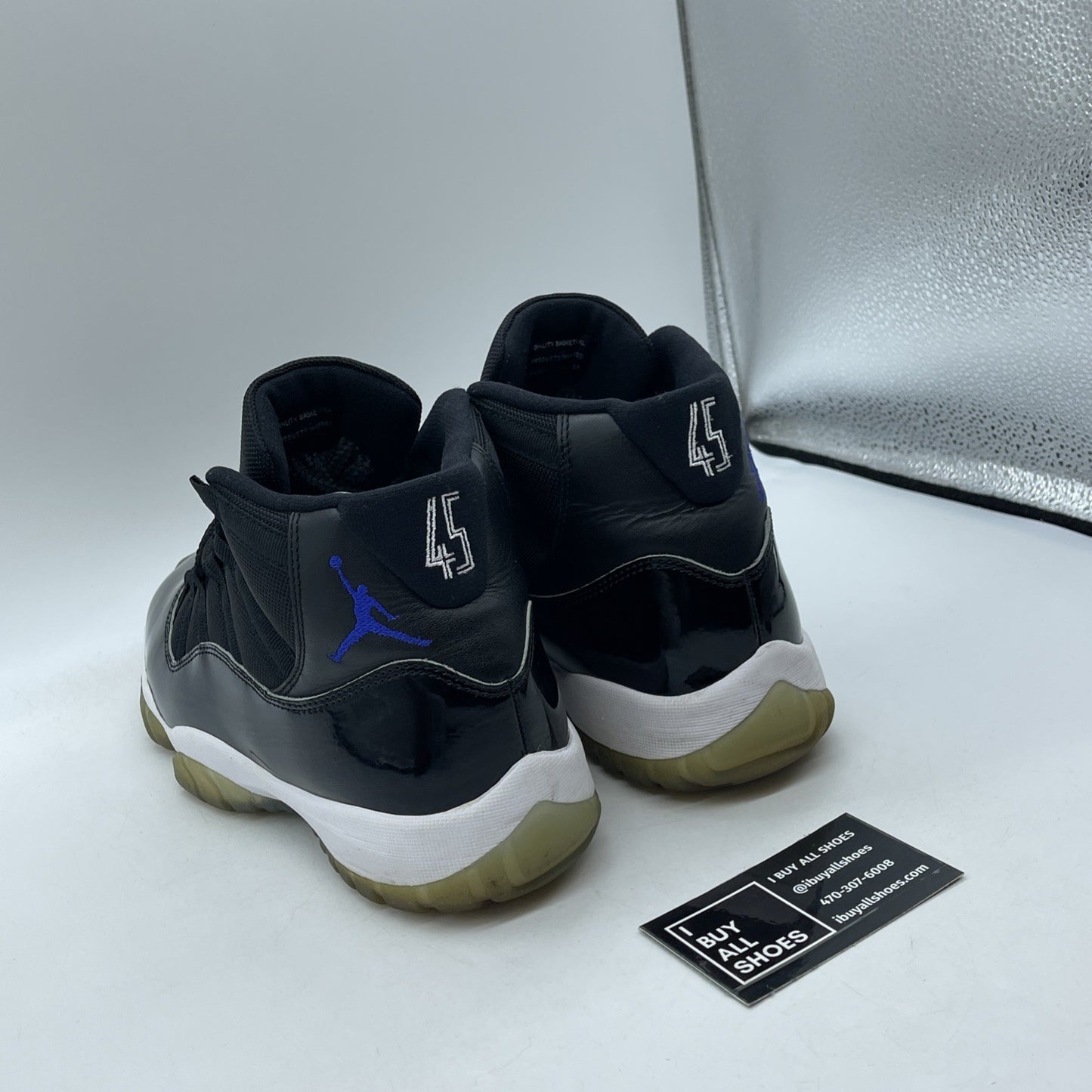 Size 9.5 - Jordan 11 Retro High Space Jam Black Suede Leather (378037-003)