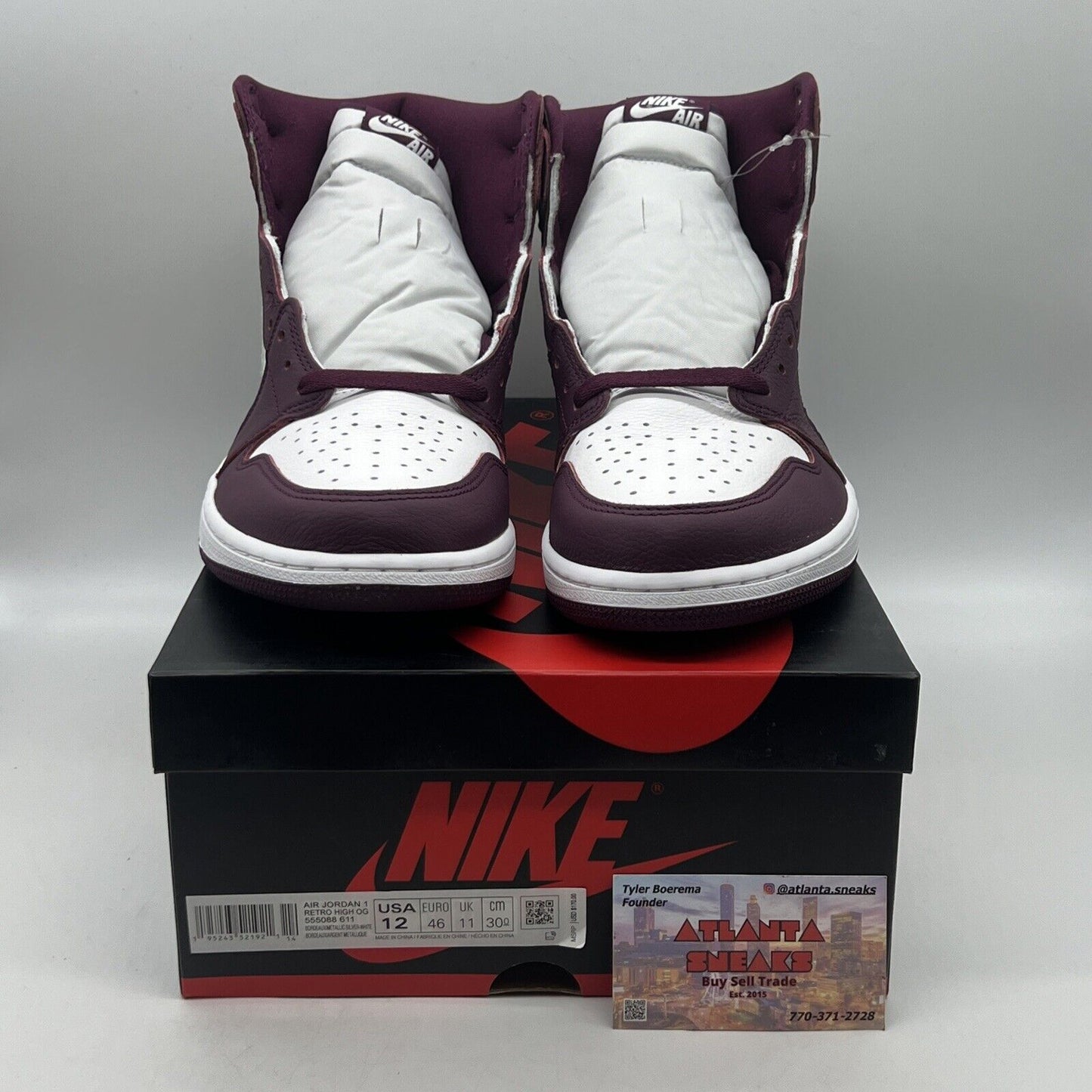 Size 12 - Jordan 1 Retro High OG Bordeaux Brand New Og All