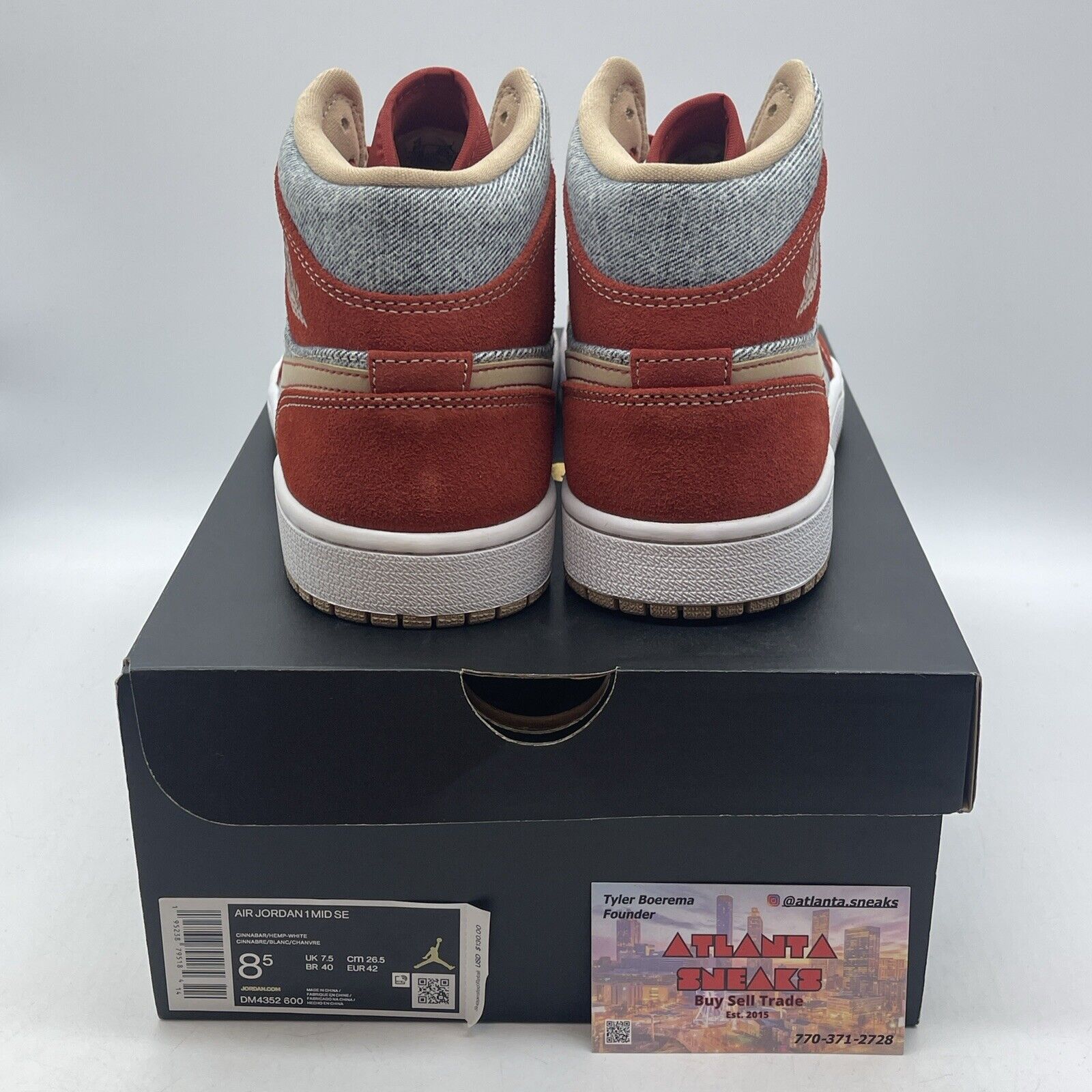 Size 8.5 - Air Jordan 1 Mid Denim Red Blue White Brown (DM4352-600)