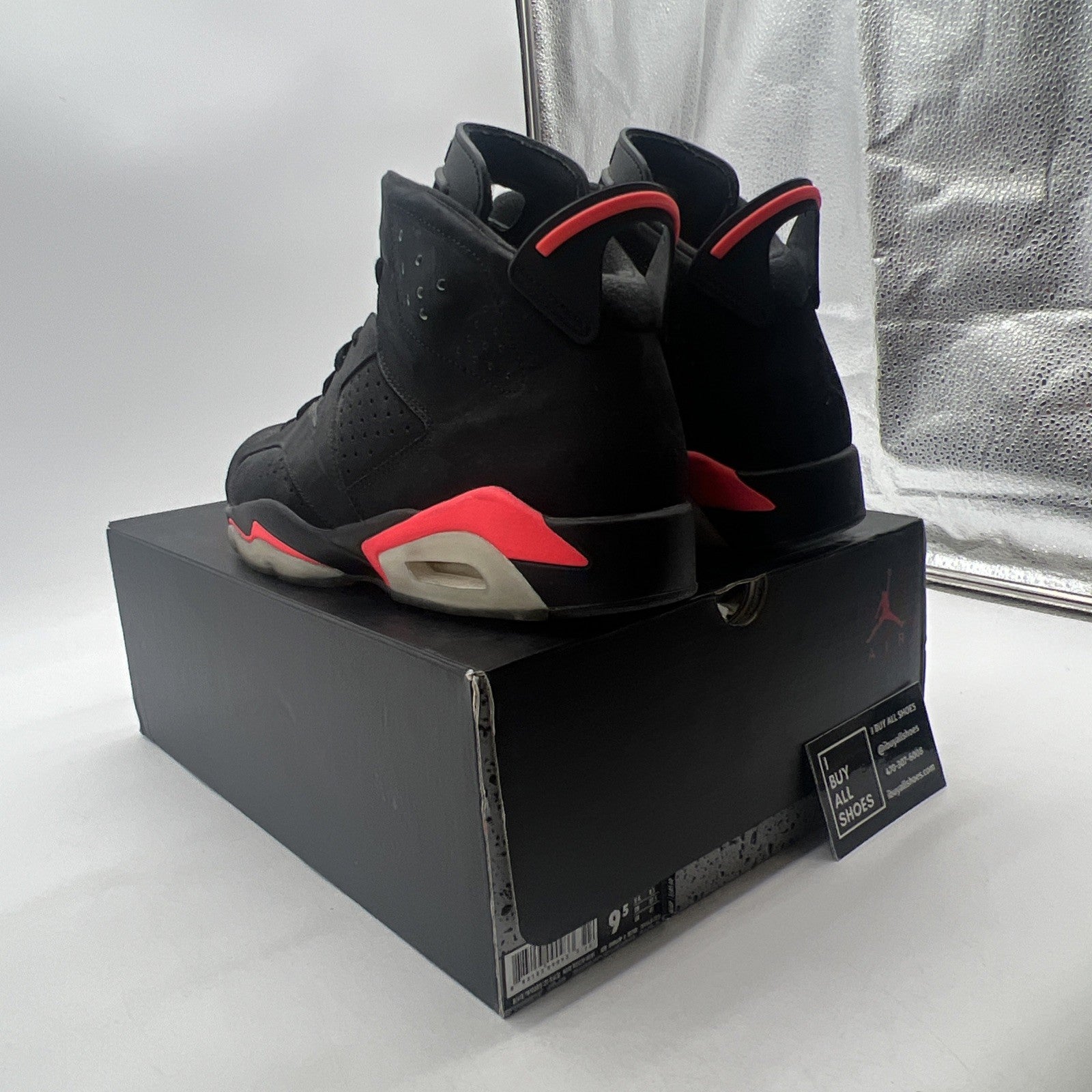 Size 9.5 - Air Jordan 6 Retro Infrared Black 2014 (384664-023)