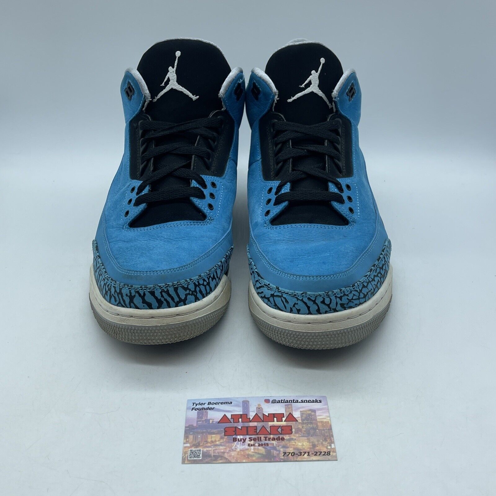 Size 12 - Air Jordan 3 Retro Powder Blue Black Suede Leather (136064-406)
