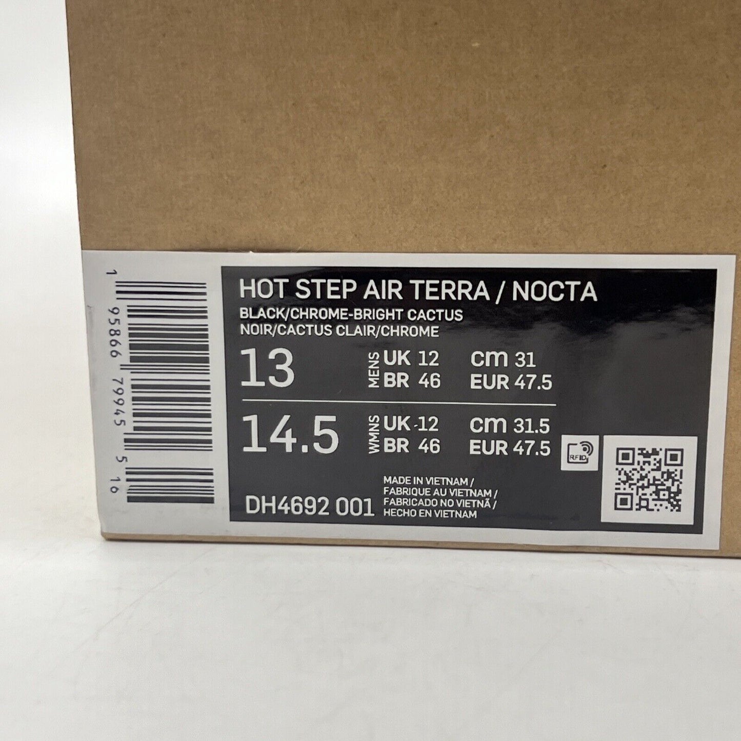 Size 13 - Nike NOCTA x Hot Step Air Terra Black (DH4692-001)