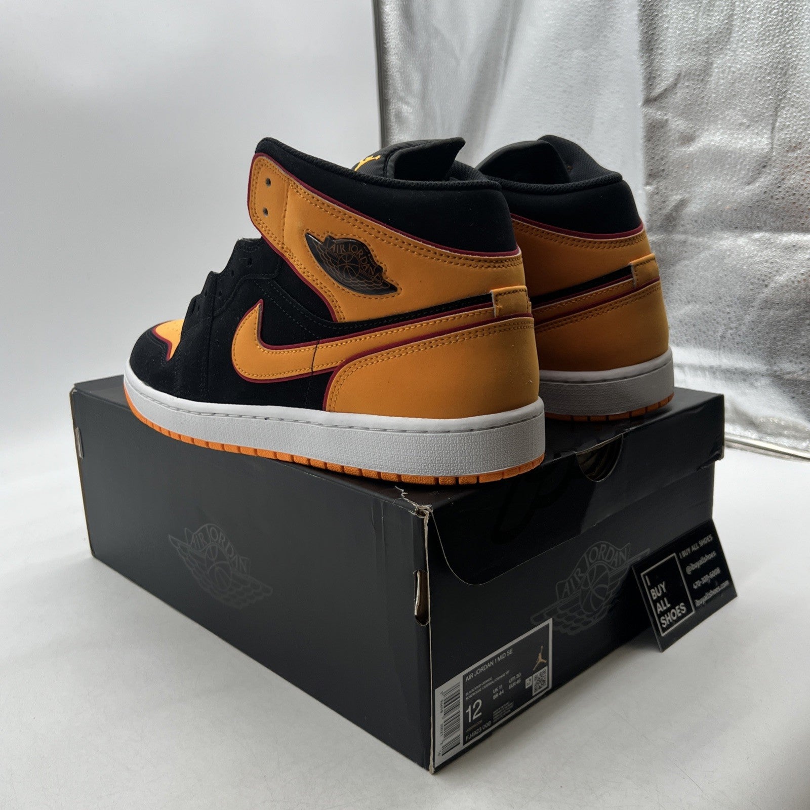 Size 12 - Air Jordan 1 Mid SE Fat Tongue Vivid Orange Black (FJ4923-008)