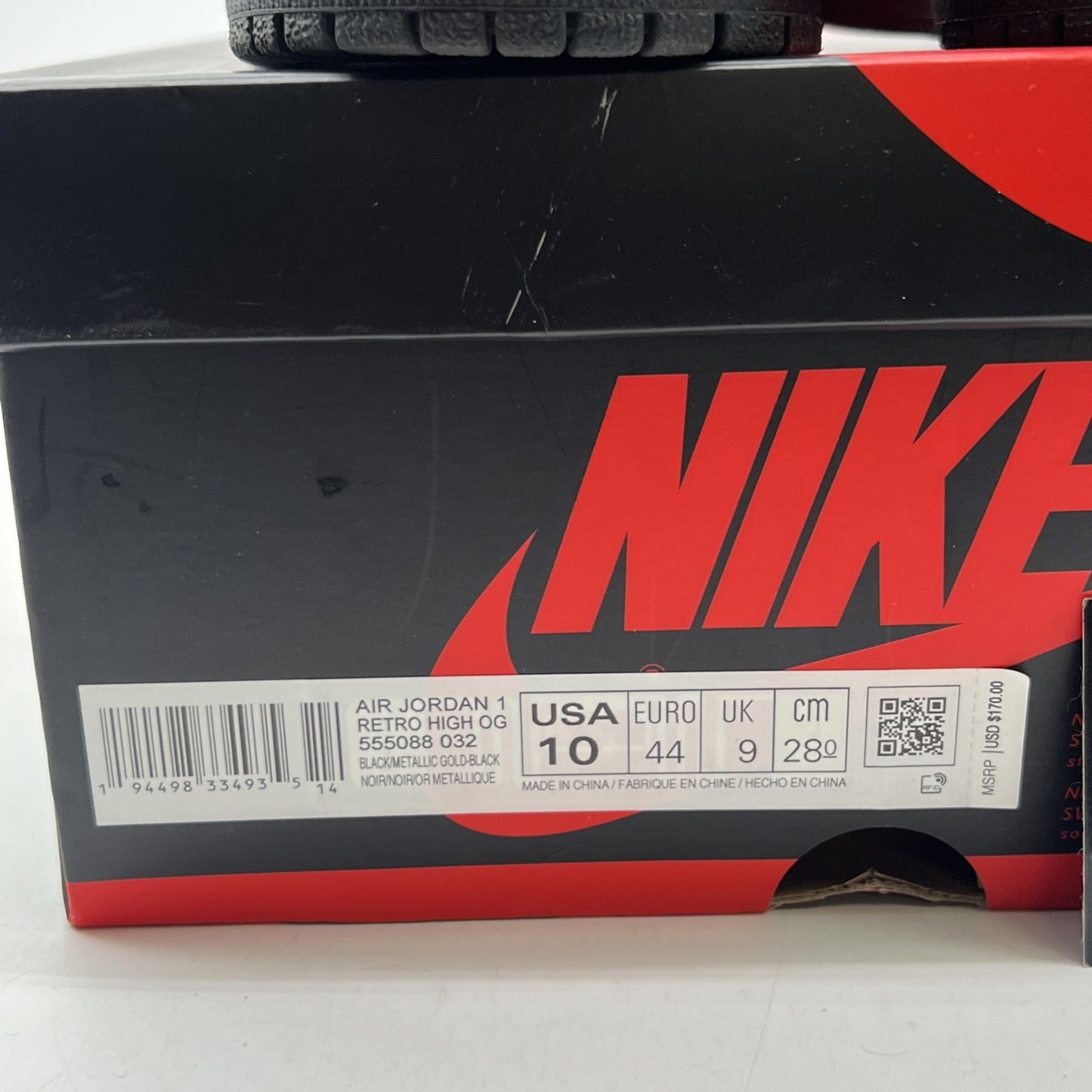 Size 10 - Air Jordan 1 Black 2020 (555088-032)