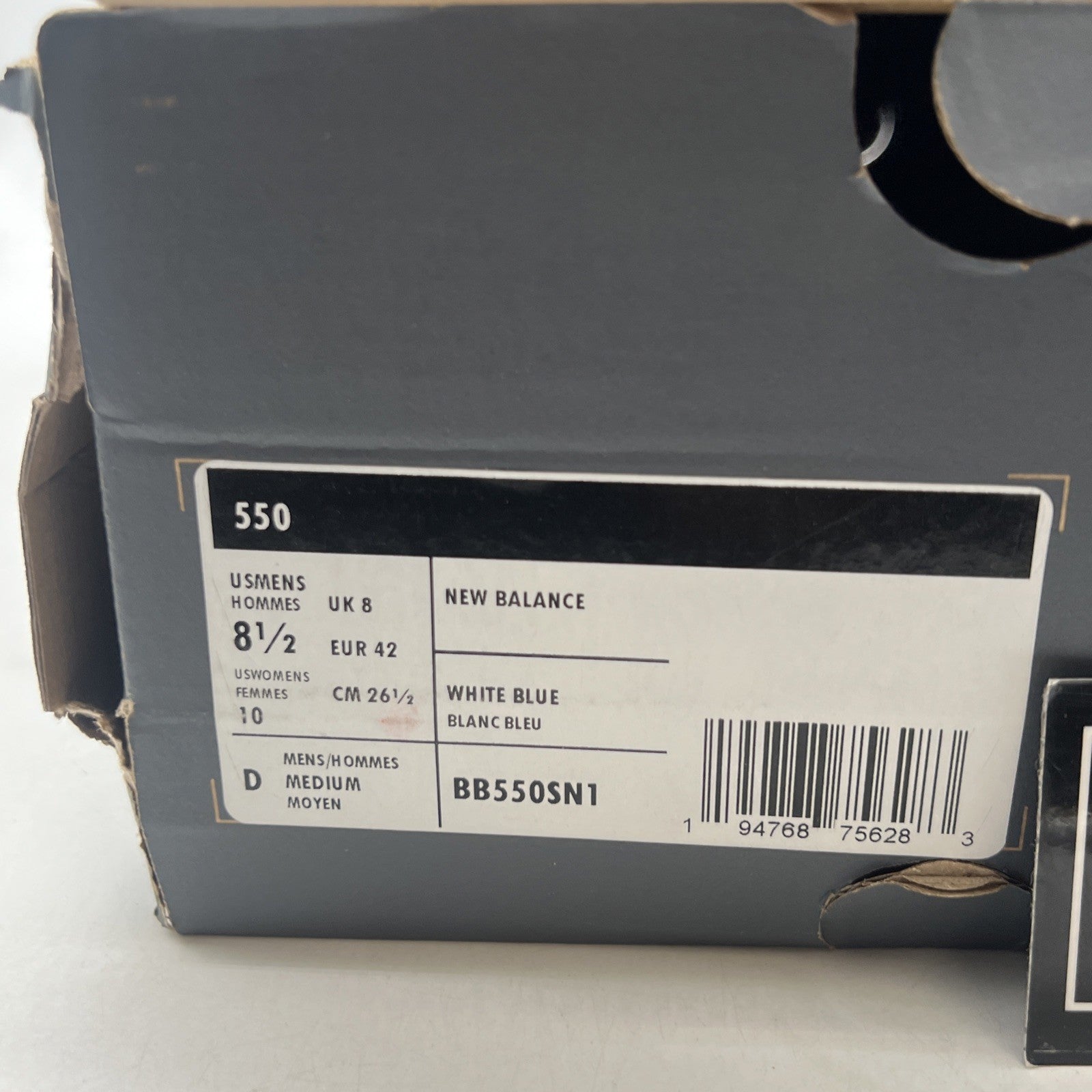 Size 8.5 - New Balance 550 White Team Royal (BB550SN1)