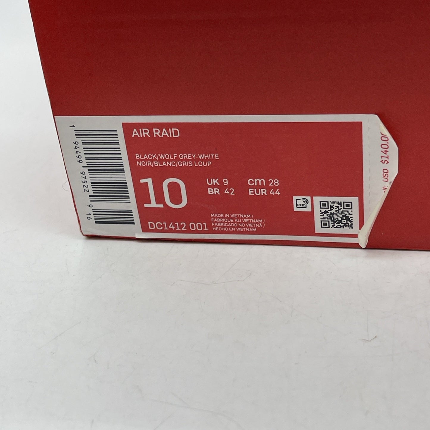 Size 10 - Nike Air Raid OG Black Grey (DC1412-001)