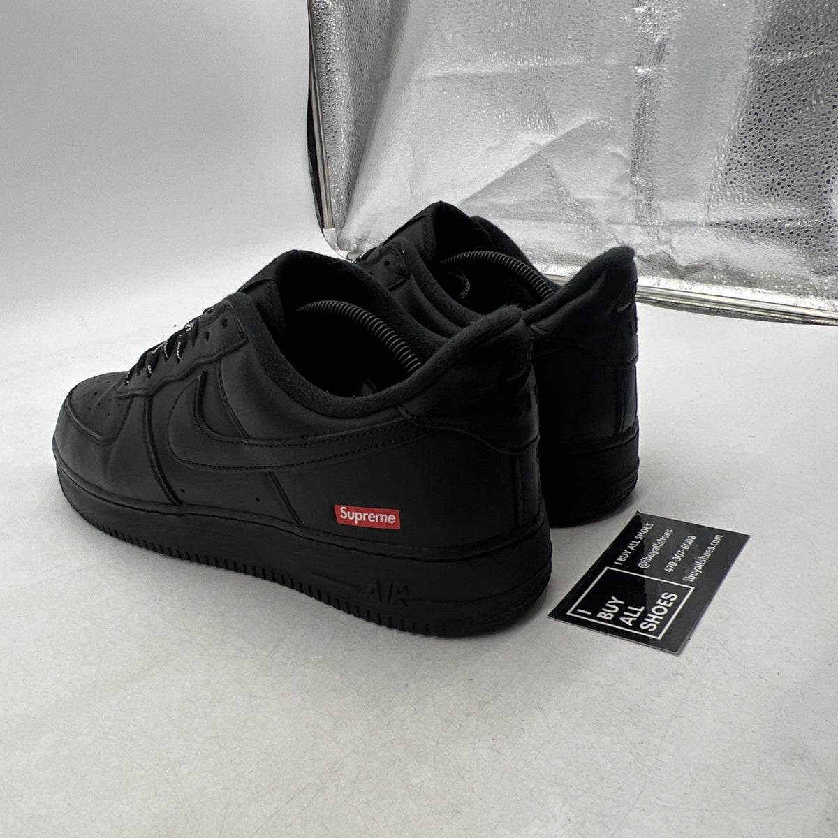 Size 10 - Nike Air Force 1 Low x Supreme Box Logo - Black (CU9225-001)