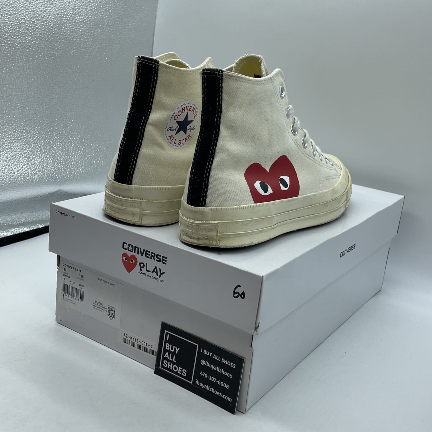 Size 8 - Converse Comme des Garçons Play x Chuck 70 High Milk (150205C)