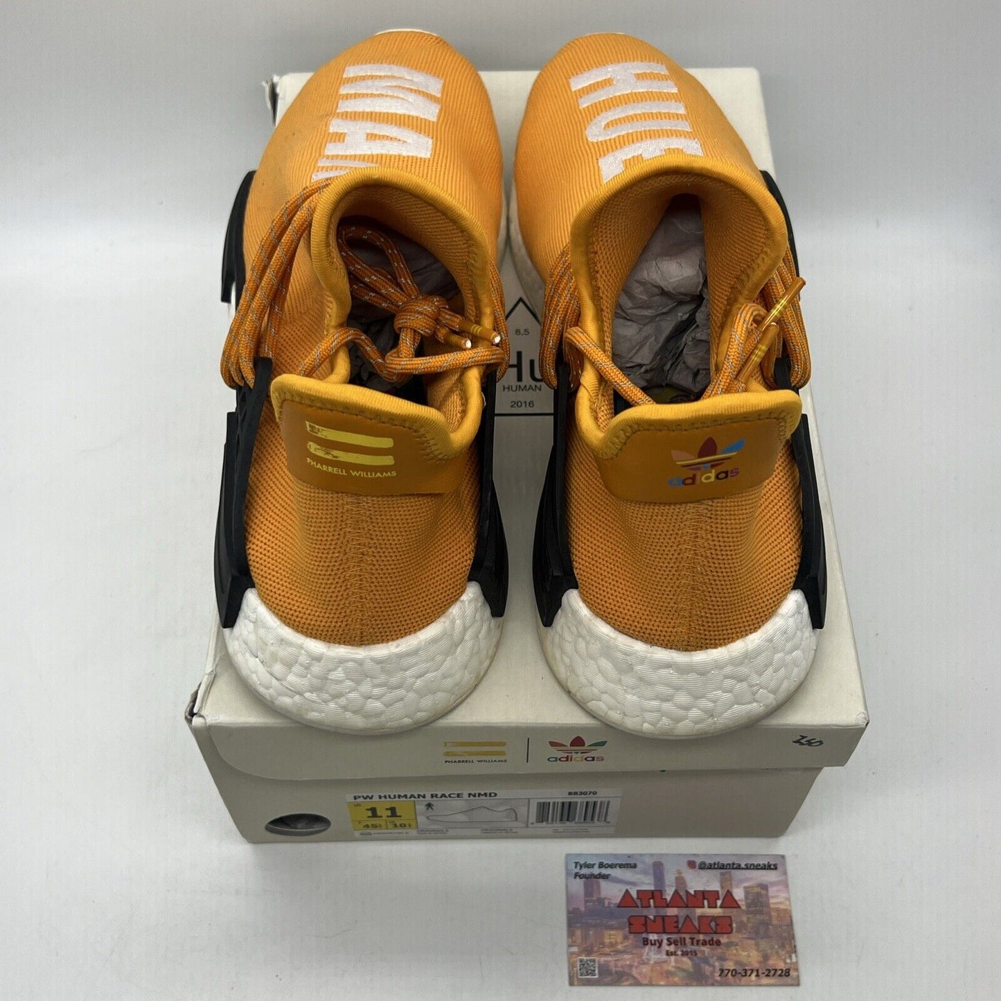 Size 11 - adidas Pharrell x NMD Human Race Tangerine White Black (BB3070)