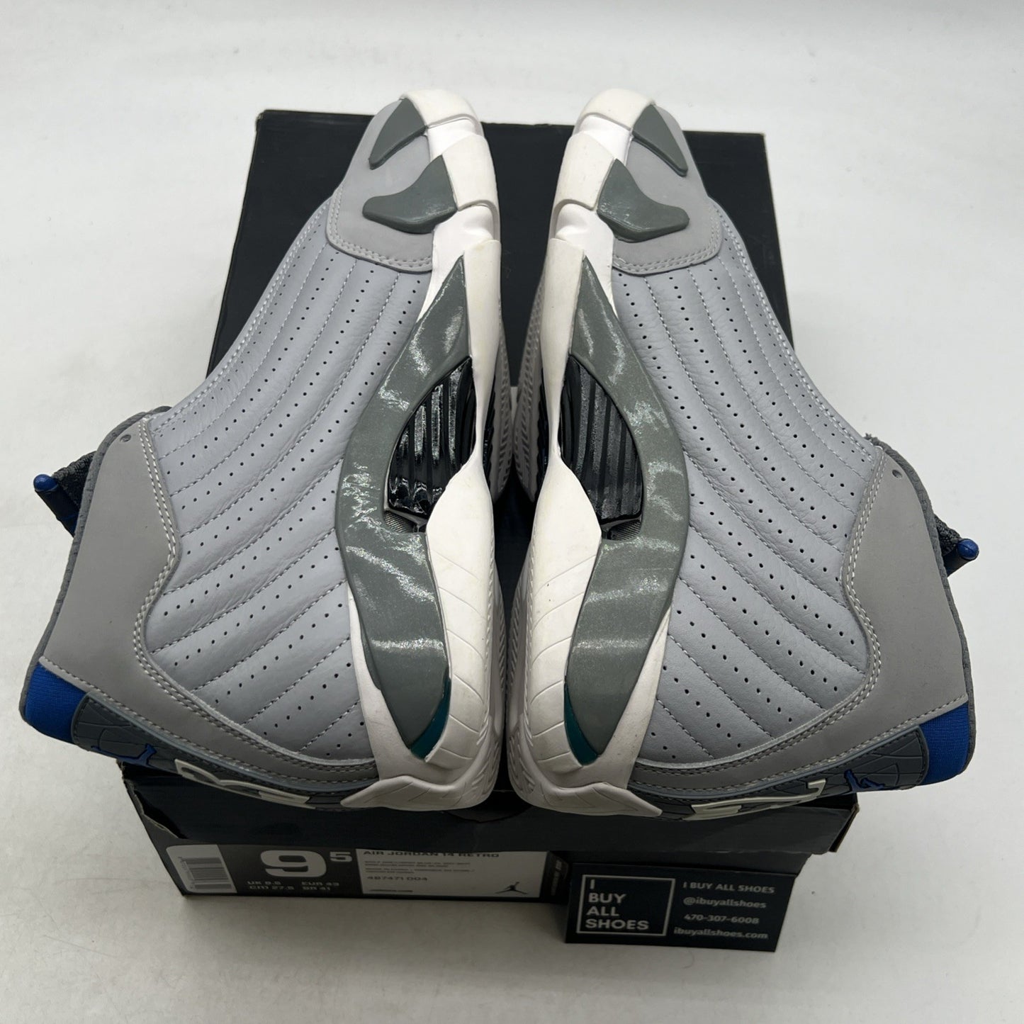 Size 9.5 - Air Jordan 14 Retro Wolf Grey (487471-004)