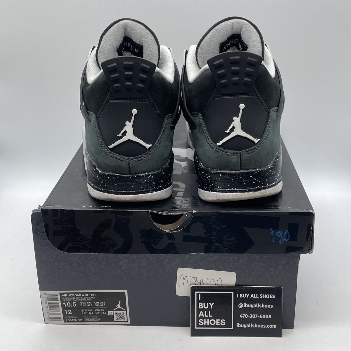 Size 10.5 - Air Jordan 4 Retro 2024 Fear Black Grey Suede (FQ8138-002)
