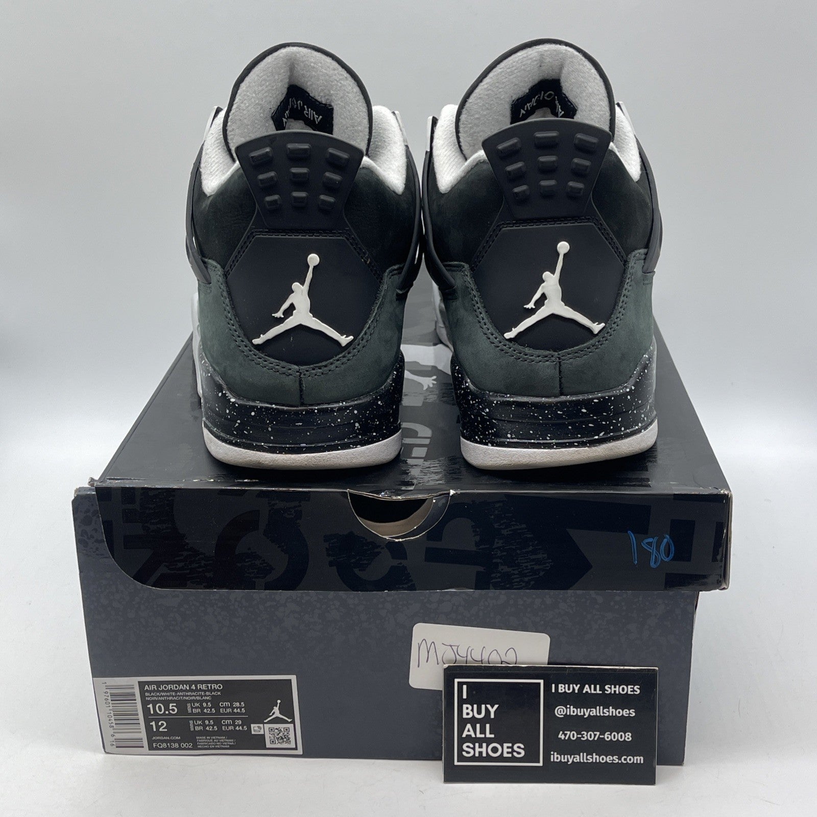 Size 10.5 - Air Jordan 4 Retro 2024 Fear Black Grey Suede (FQ8138-002)