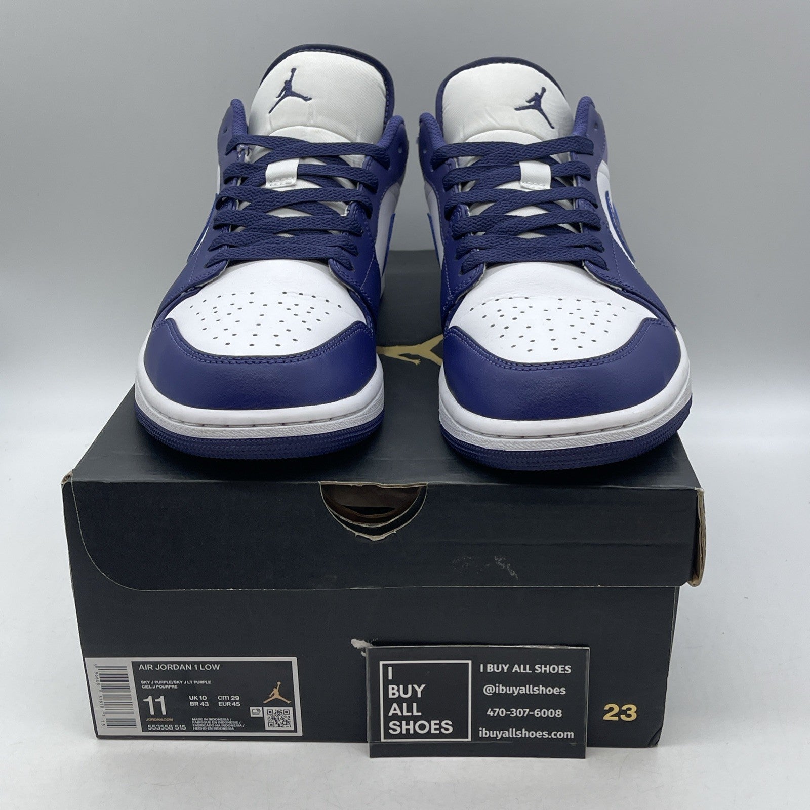 Size 11 - Air Jordan 1 Low Sky J Purple (553558-515)