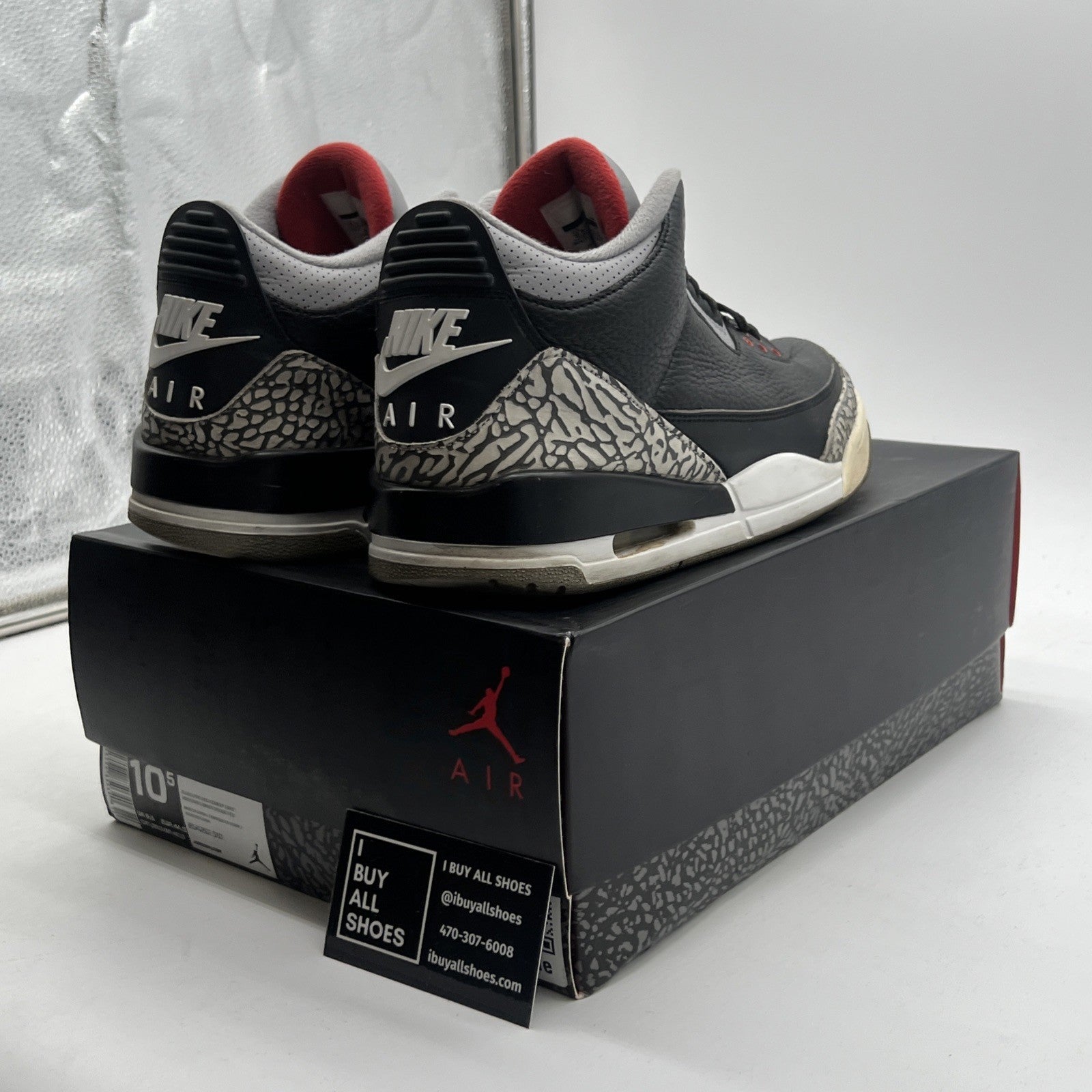 Size 10.5 - Air Jordan 3 Retro OG Mid Black Cement (854262-001)
