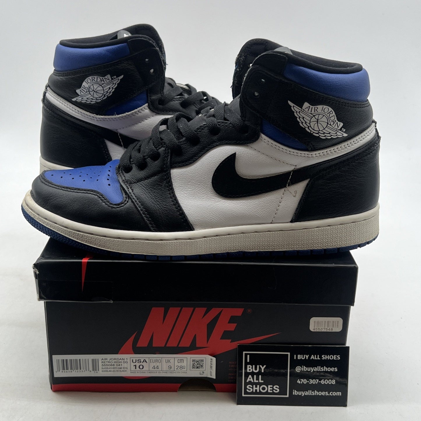 Size 10 - Air Jordan 1 Retro OG High Royal Toe (555088-041)