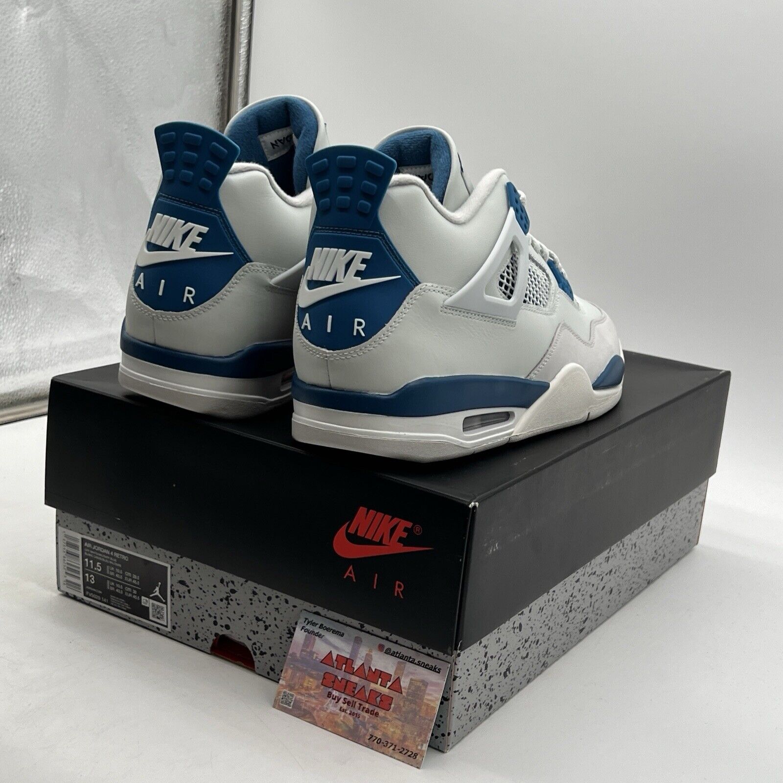 Size 11.5 - Air Jordan 4 Retro 2024 Military Blue White Leather  (FV5029-141)