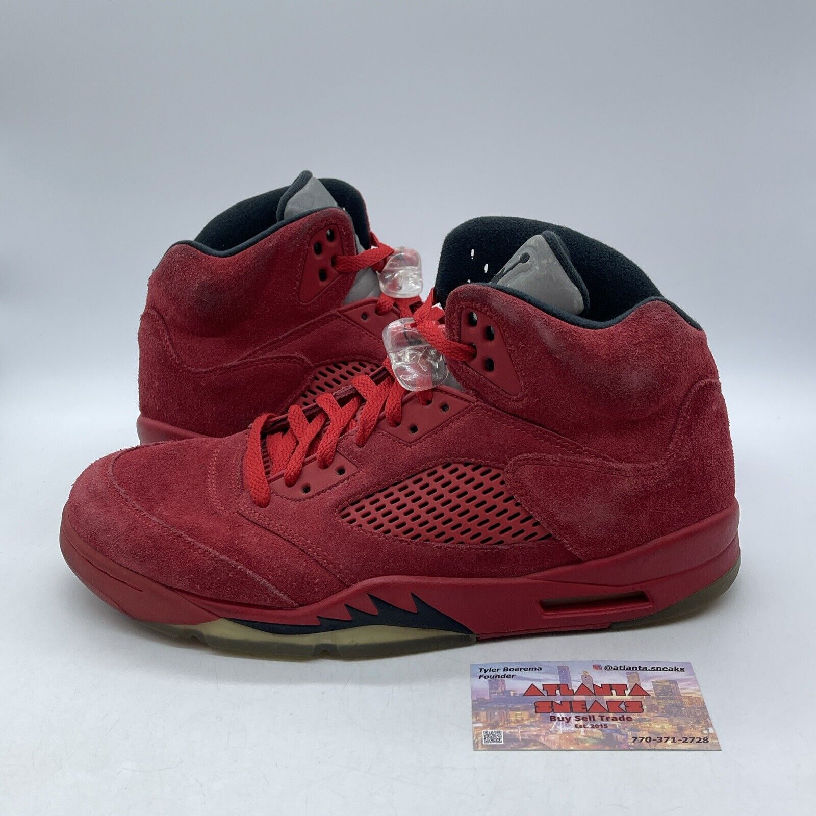 Size 11 - Air Jordan 5 Retro Red Suede Black  (136027-602)