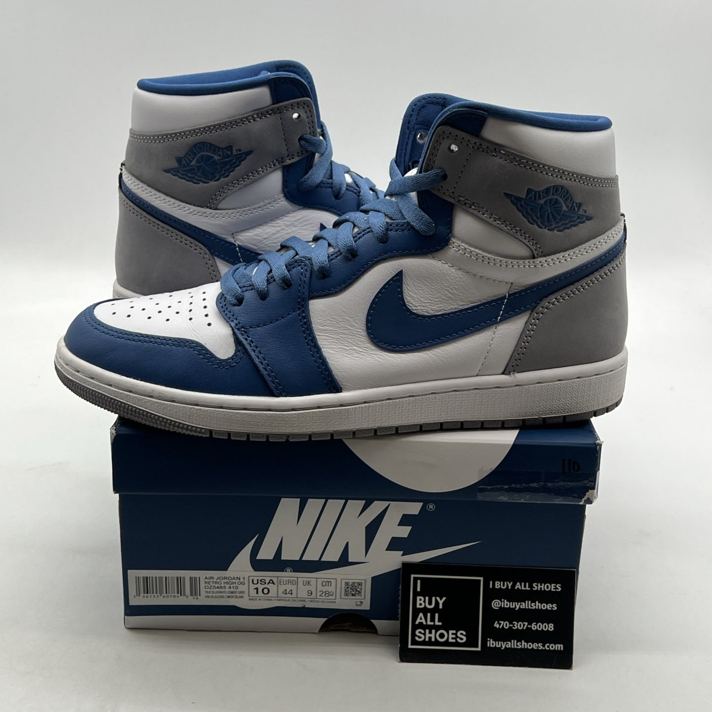 Size 10 - Air Jordan 1 Retro OG High True Blue (DZ5485-410)