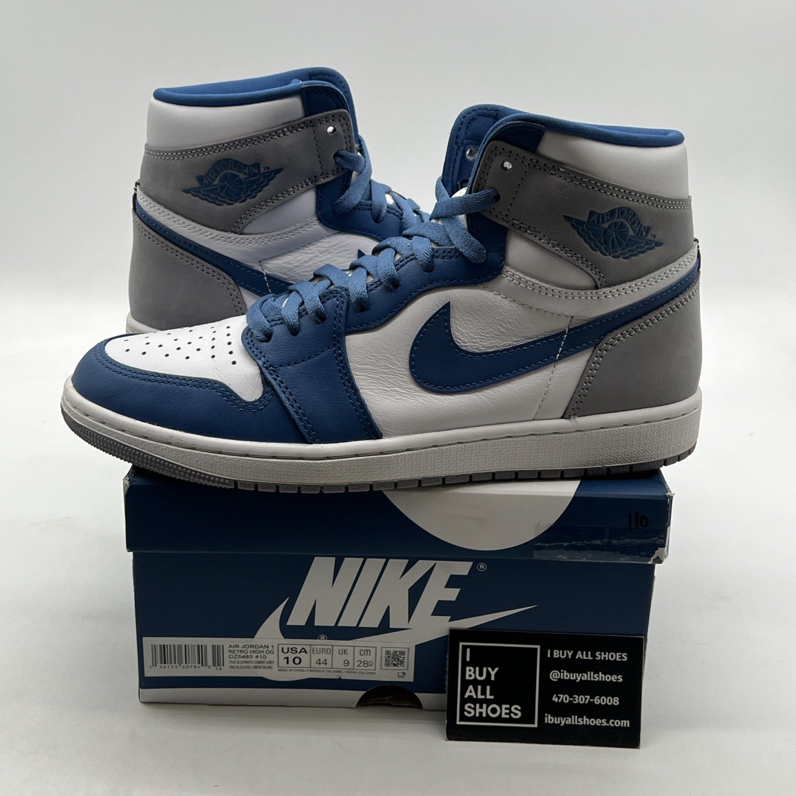 Size 10 - Air Jordan 1 Retro OG High True Blue (DZ5485-410)
