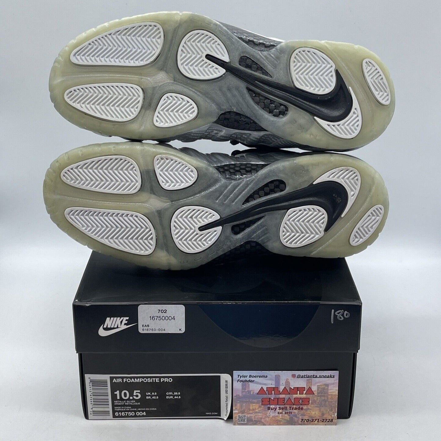 Size 10.5 - Nike Air Foamposite Pro ‘Silver Surfer’ Silver Black (616750-004)