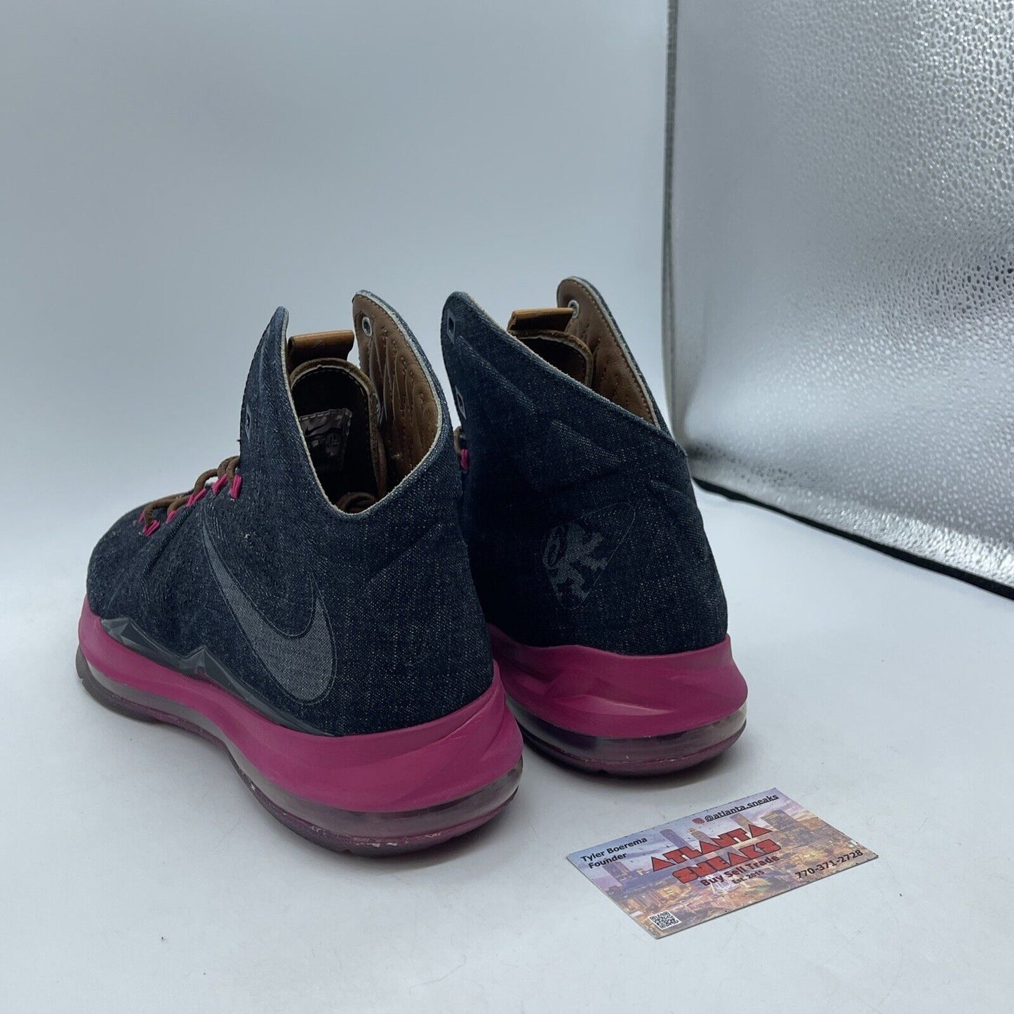 Size 9.5 - Nike LeBron 10 EXT Denim QS Denim Purple Black Suede (597806-400)