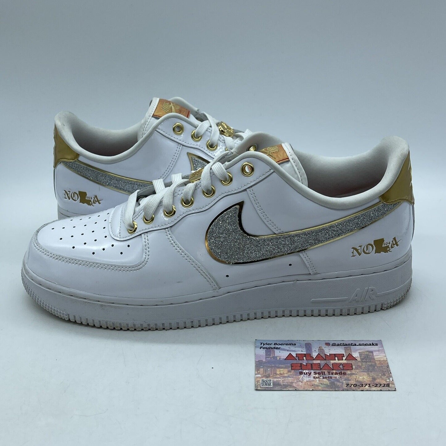 Size 11.5 - Nike Air Force 1 Low NOLA White Gold Leather (DZ5425-100)