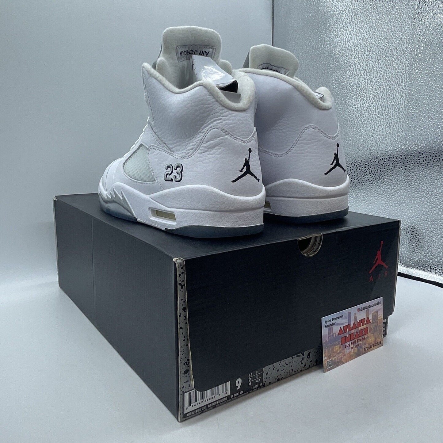 Size 9 - Air Jordan 5 Retro 2015 Metallic White Silver Leather (136027-130)