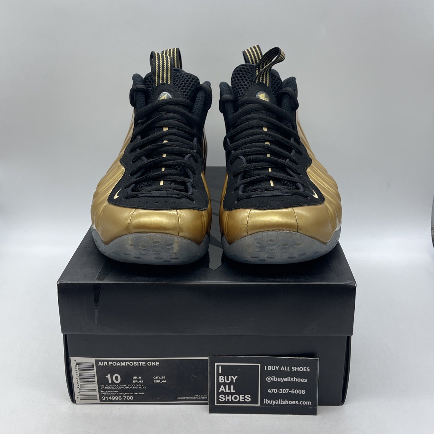 Size 10 - Nike Air Foamposite One Metallic Gold (314996-700)