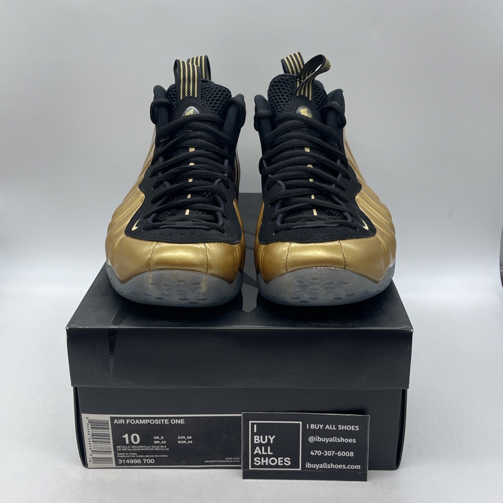 Size 10 - Nike Air Foamposite One Metallic Gold (314996-700)