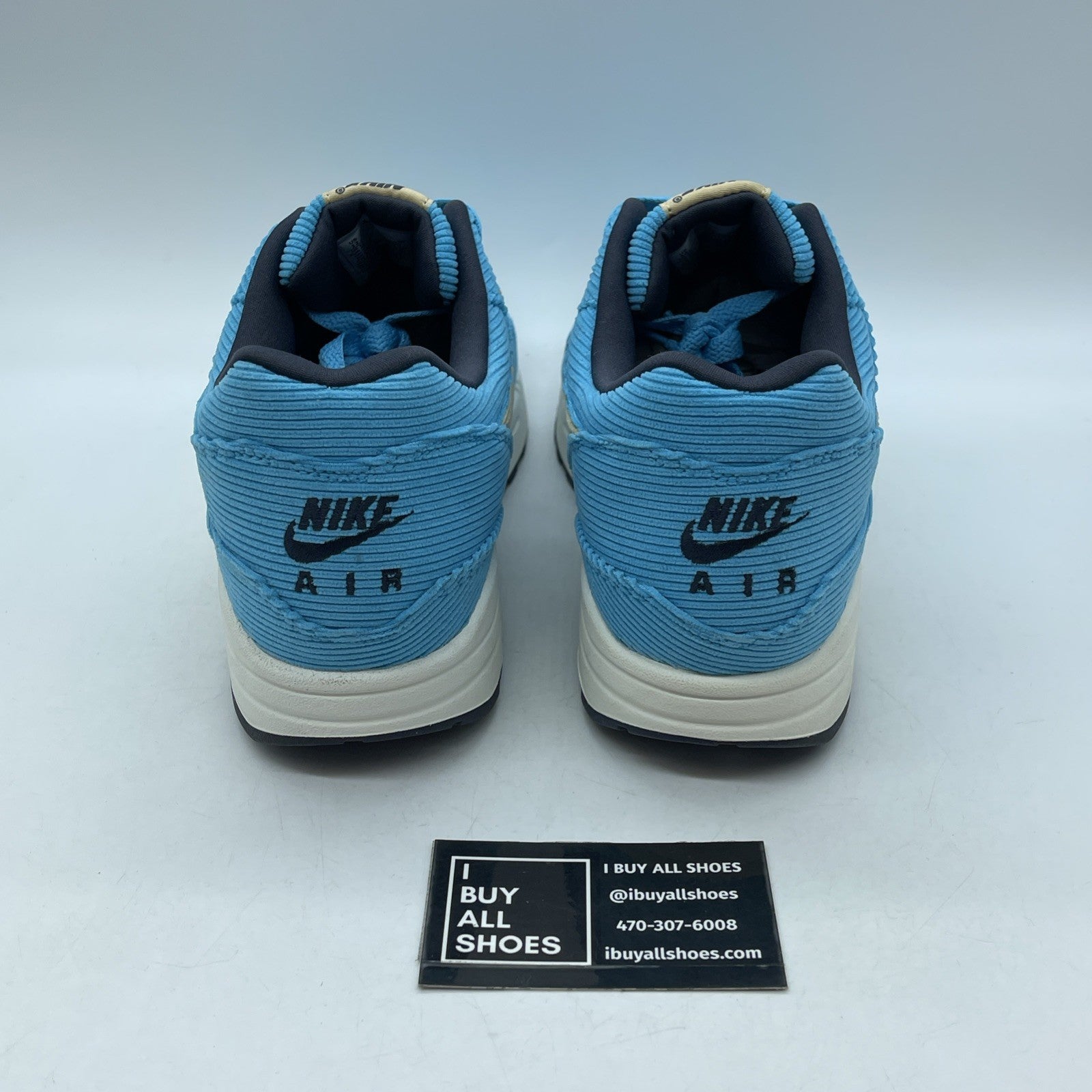 Size 12 - Nike Air Max 1 Premium Baltic Blue Corduroy Black (FB8915-400)