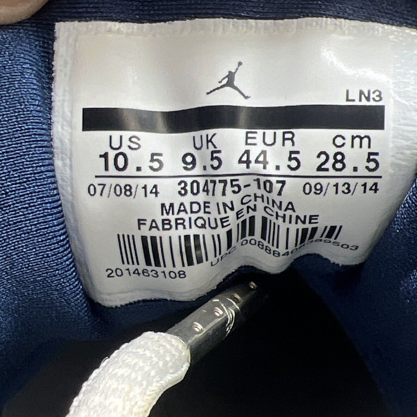 Size 10.5 - Air Jordan 7 Retro 2015 French Blue White Leather (304775-107)