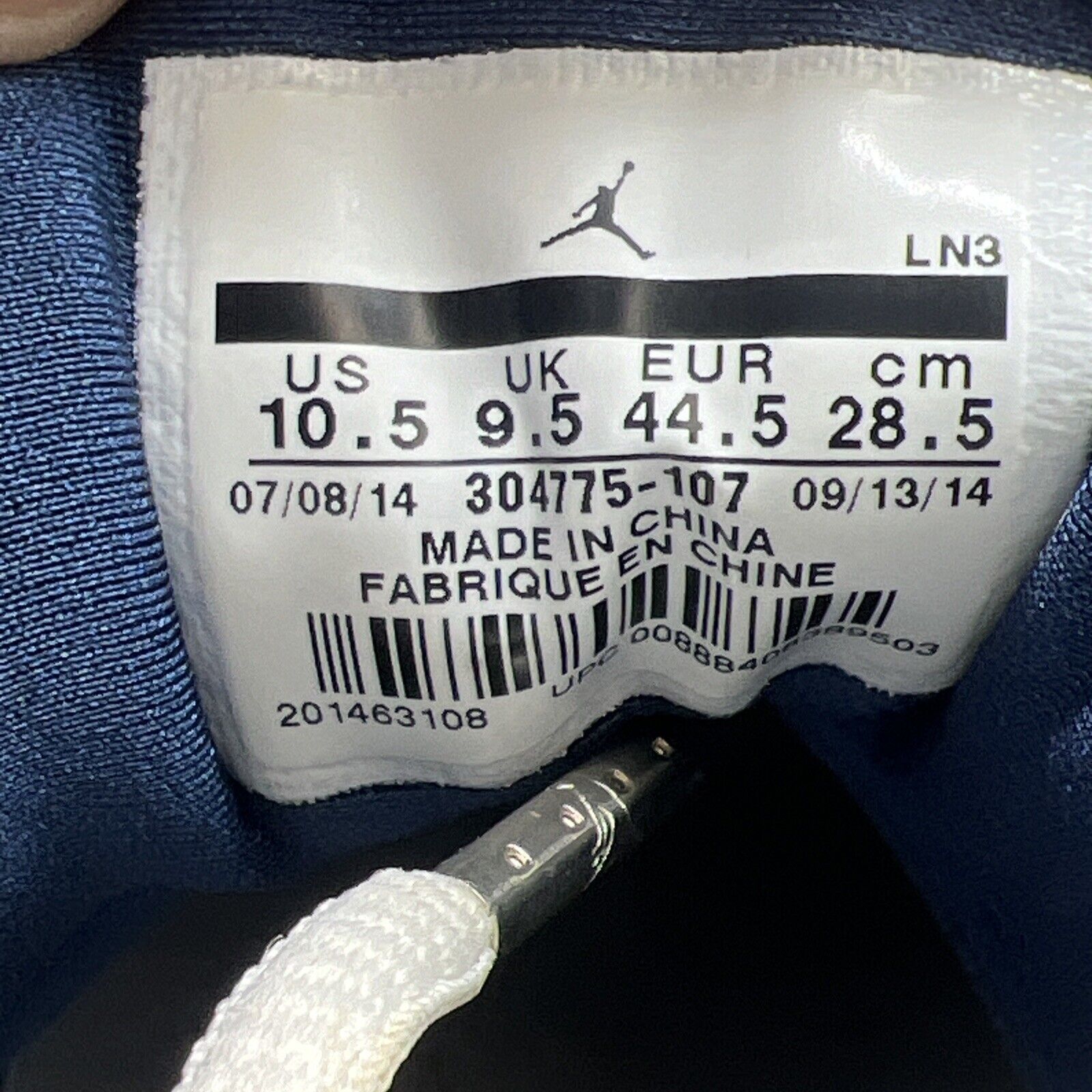 Size 10.5 - Air Jordan 7 Retro 2015 French Blue White Leather (304775-107)