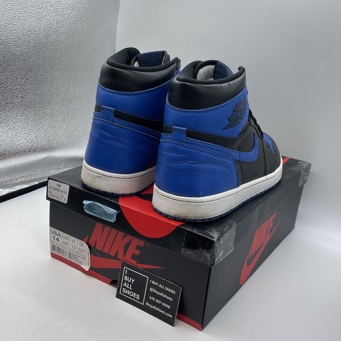 Size 14 - Air Jordan 1 Retro OG High Royal Blue Black Leather (555088-007)