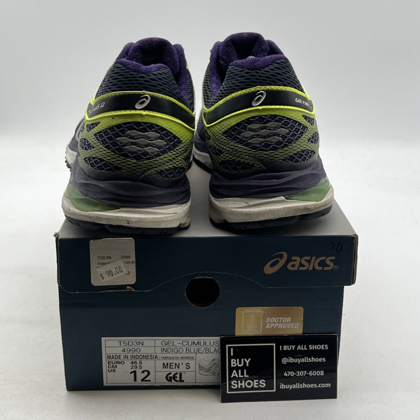 Size 12 - Asics Gel-Cumulus 17 Running Purple Athletic (T5D3N-4990)