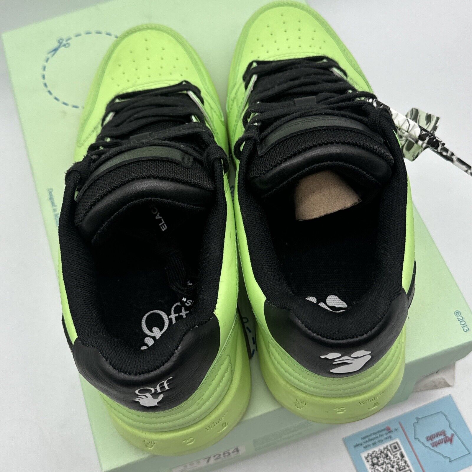 Size 7 - Off-White Out of Office Off White Fluo Green Black Icy Sole Sz 40 Eu