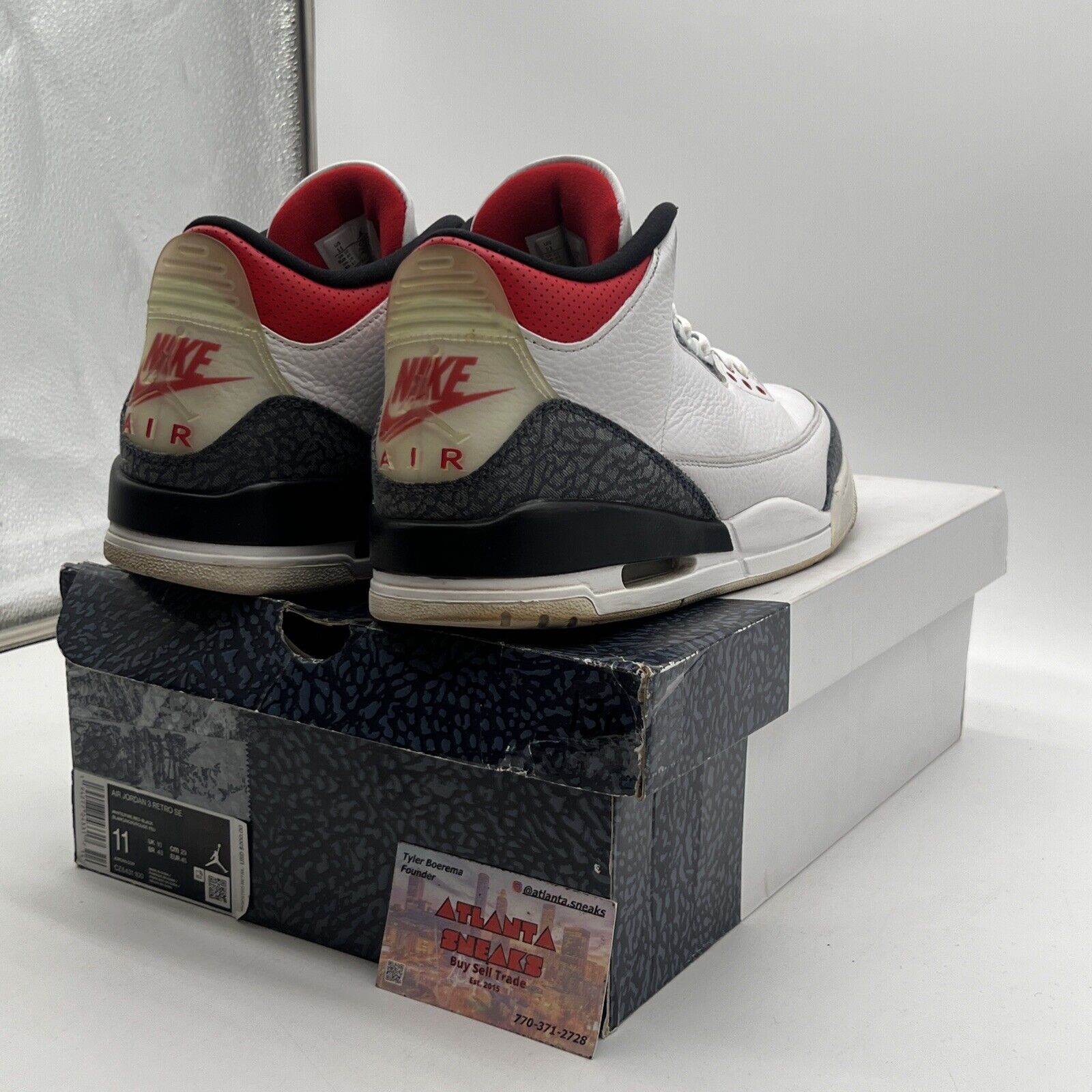 Size 11 - Jordan 3 Retro Denim SE Fire Red 2020 White Red Navy (CZ6431-100)