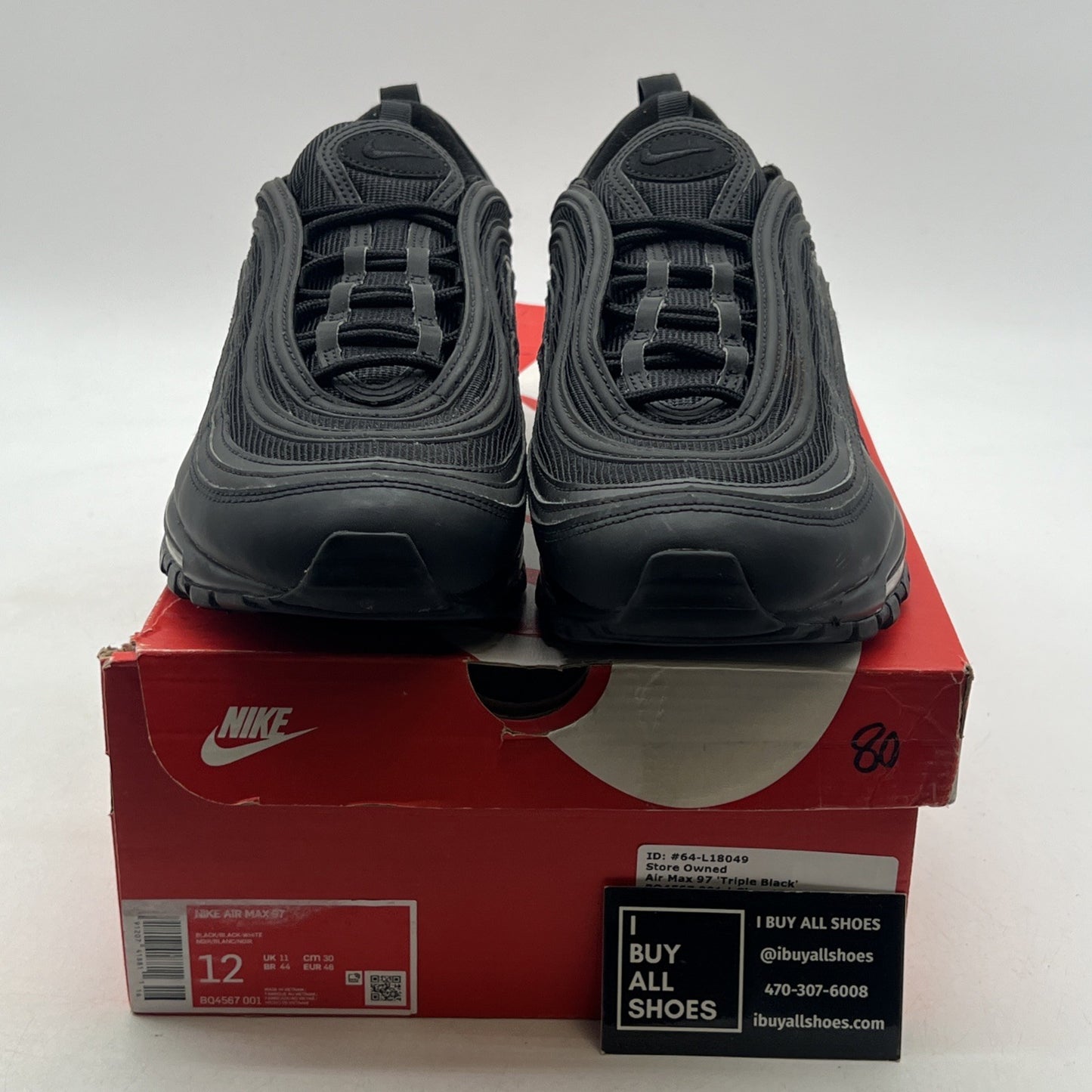 Size 12 - Nike Air Max 97 Triple Black (BQ4567-001)