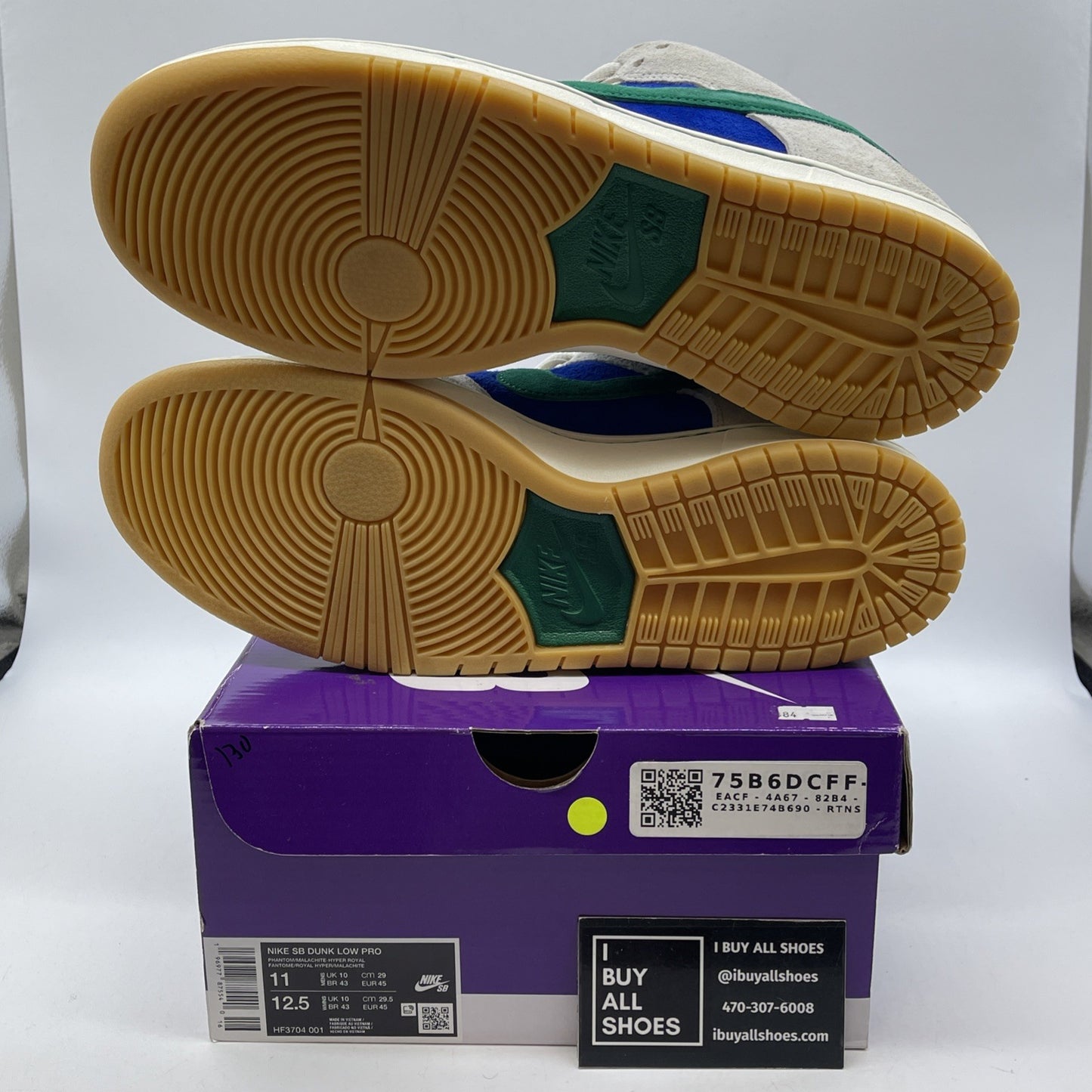 Size 11 - Nike Dunk Pro SB Low Hyper Royal Malachite Blue Grey (HF3704-001)