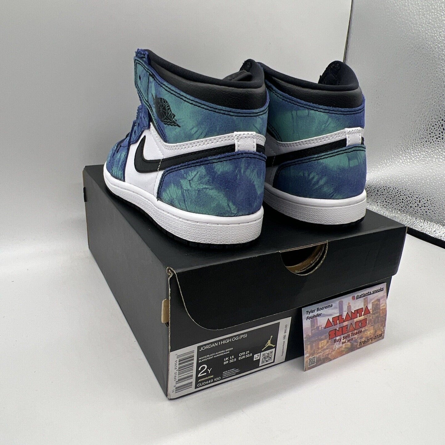 Brand New KIDS Air Jordan 1 High OG Tie Dye TD size 2Y (CU0450-100) Brand New DS