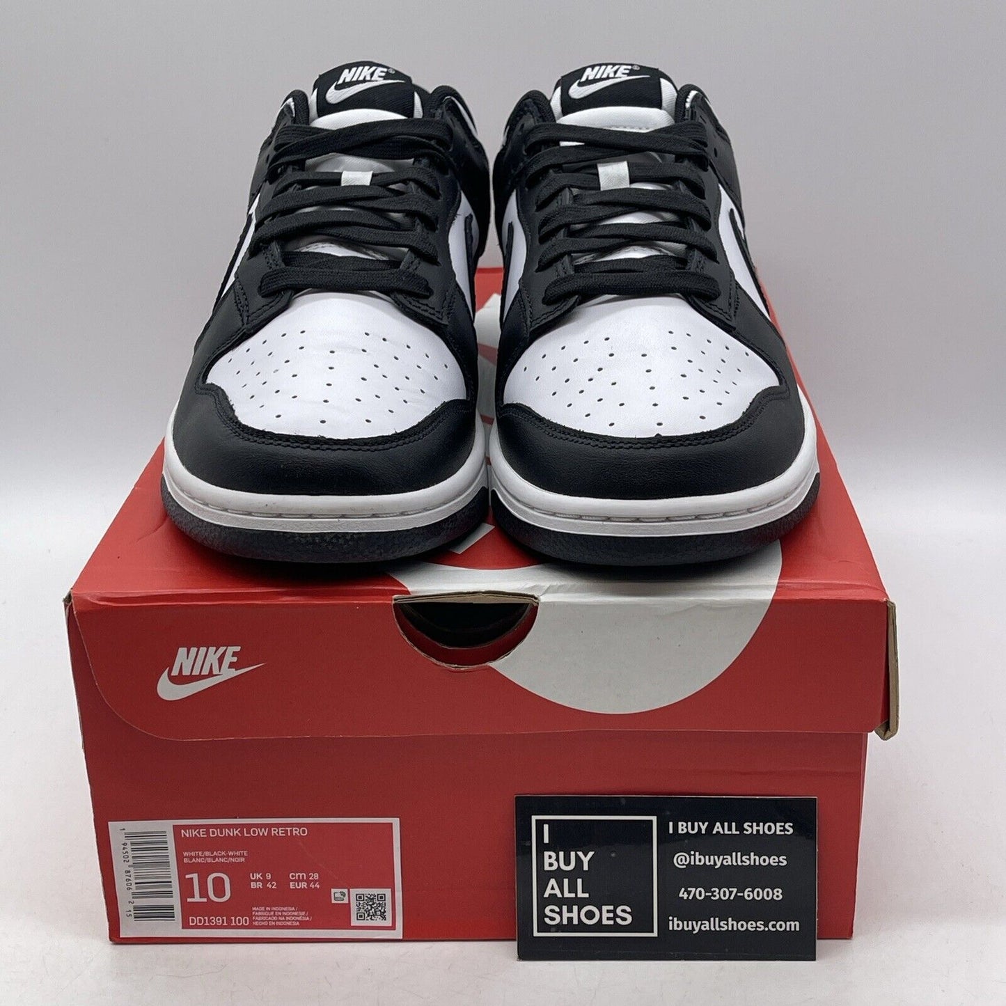 Size 10 - Nike Dunk Low Black White Suede Leather (DD1391-100)