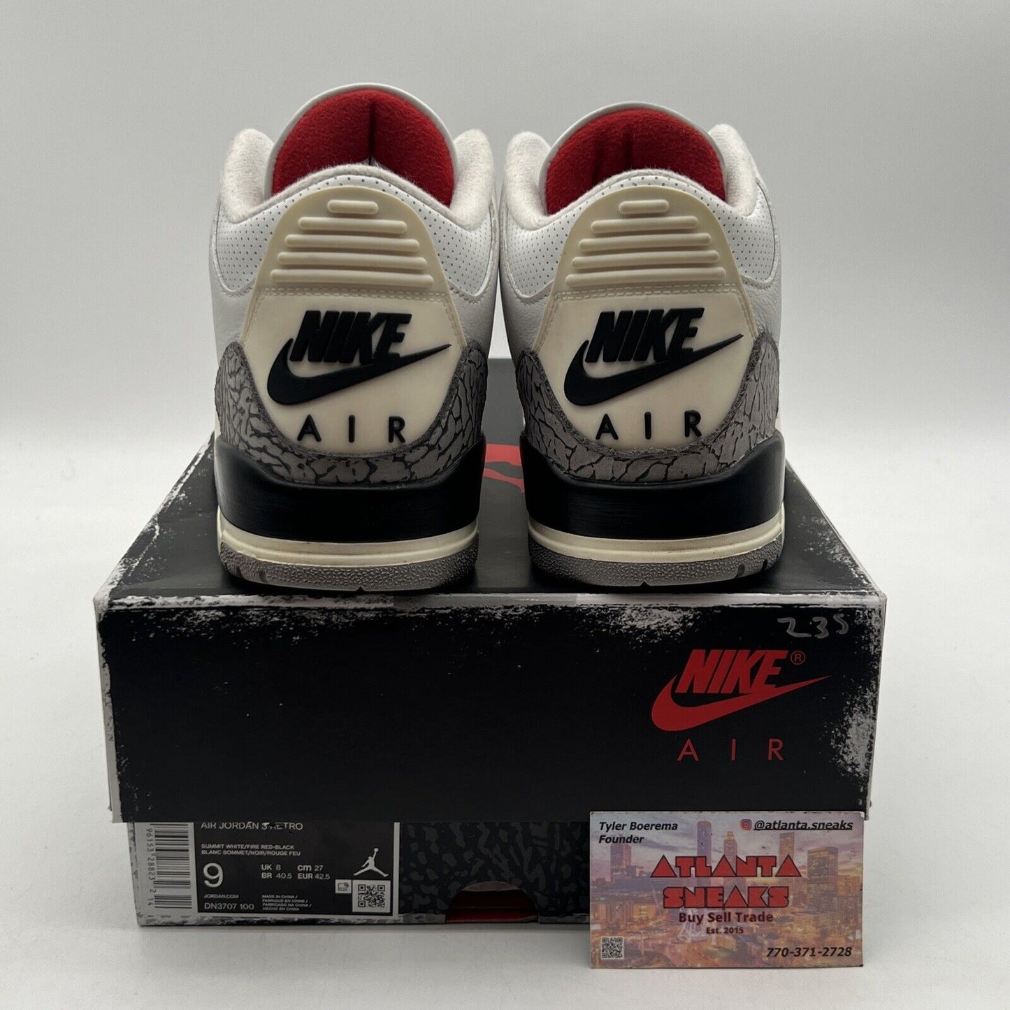 Size 9 - Jordan 3 Retro Mid White Cement Reimagined Grey Leather (DN3707-100)